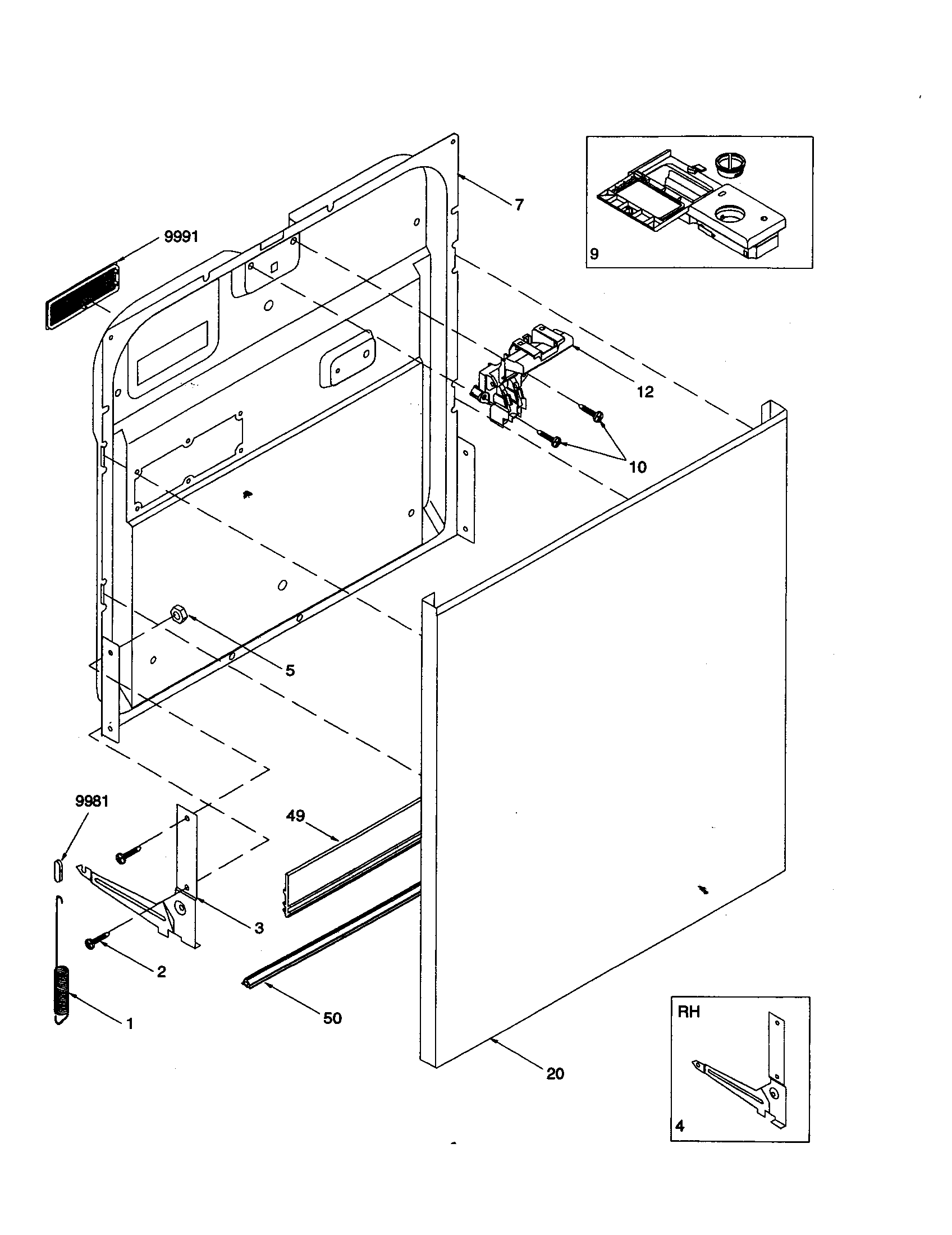 Amana DWA73AW-P1318613W door diagram