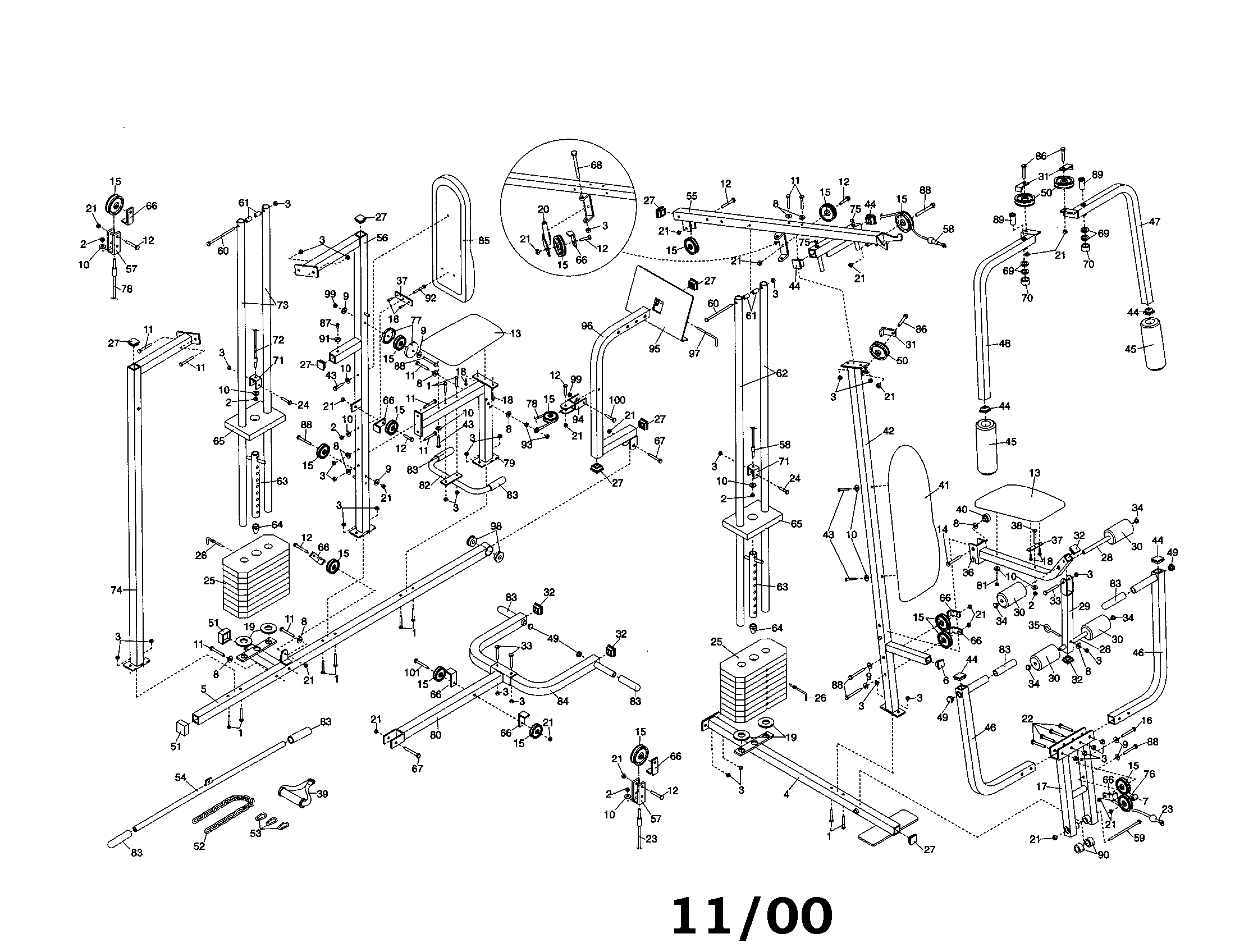 Weider WESY39200 club weider 16.4st diagram