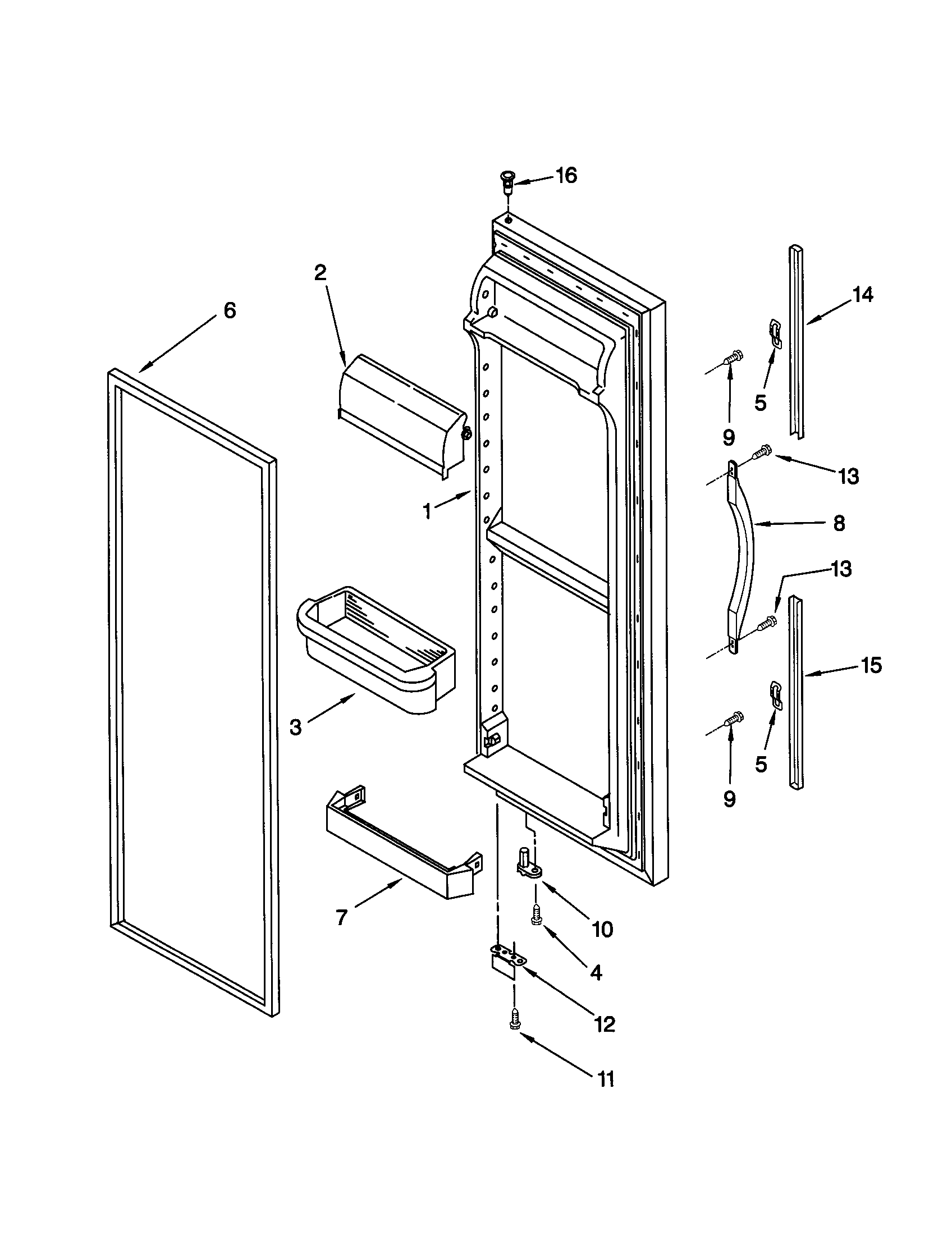 Kenmore 10651562100 refrigerator door diagram