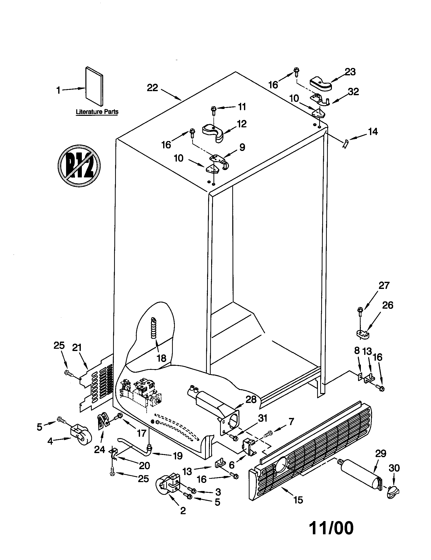 Kenmore 10651559100 cabinet diagram