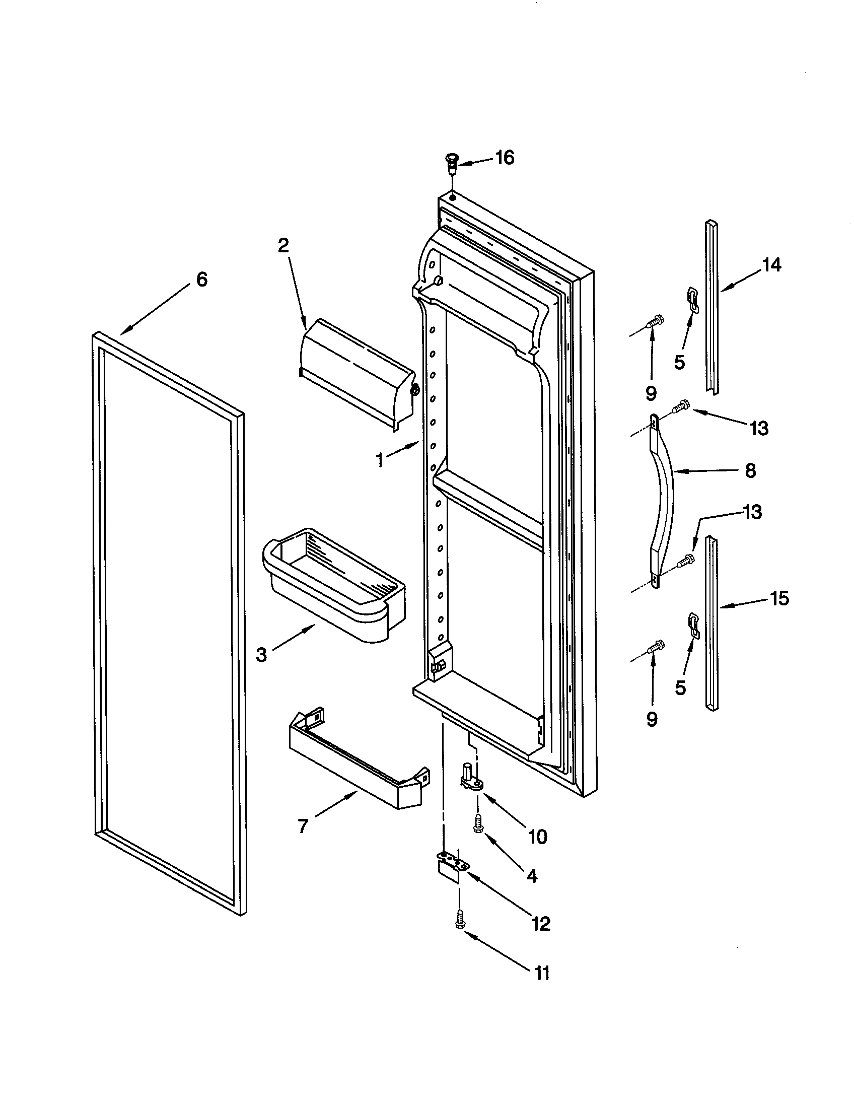 Kenmore 10651559100 refrigerator door diagram
