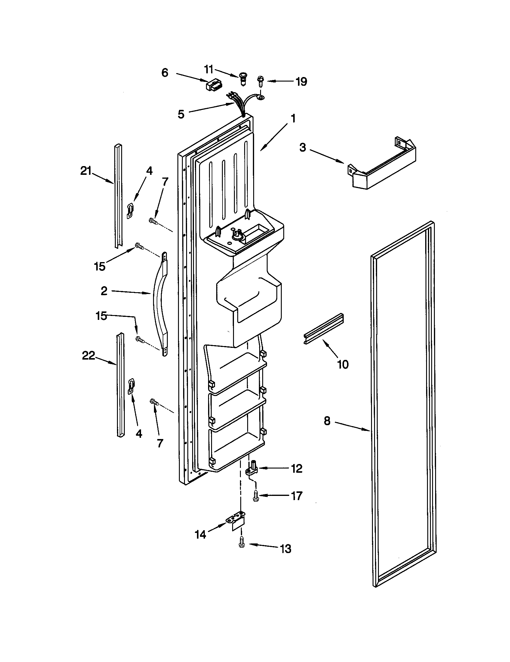 Kenmore 10651559100 freezer door diagram