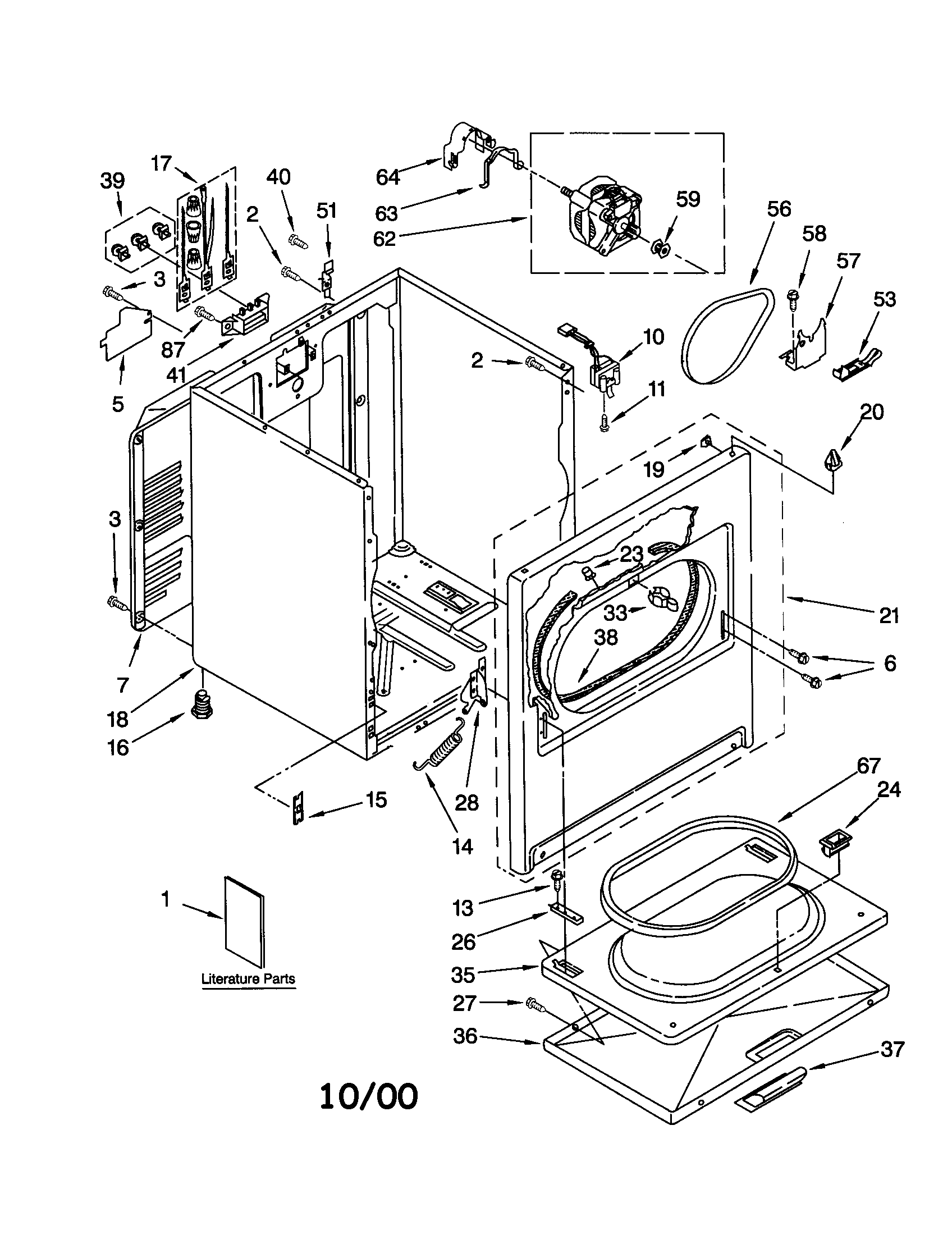 Whirlpool LEQ8800JT1 cabinet diagram
