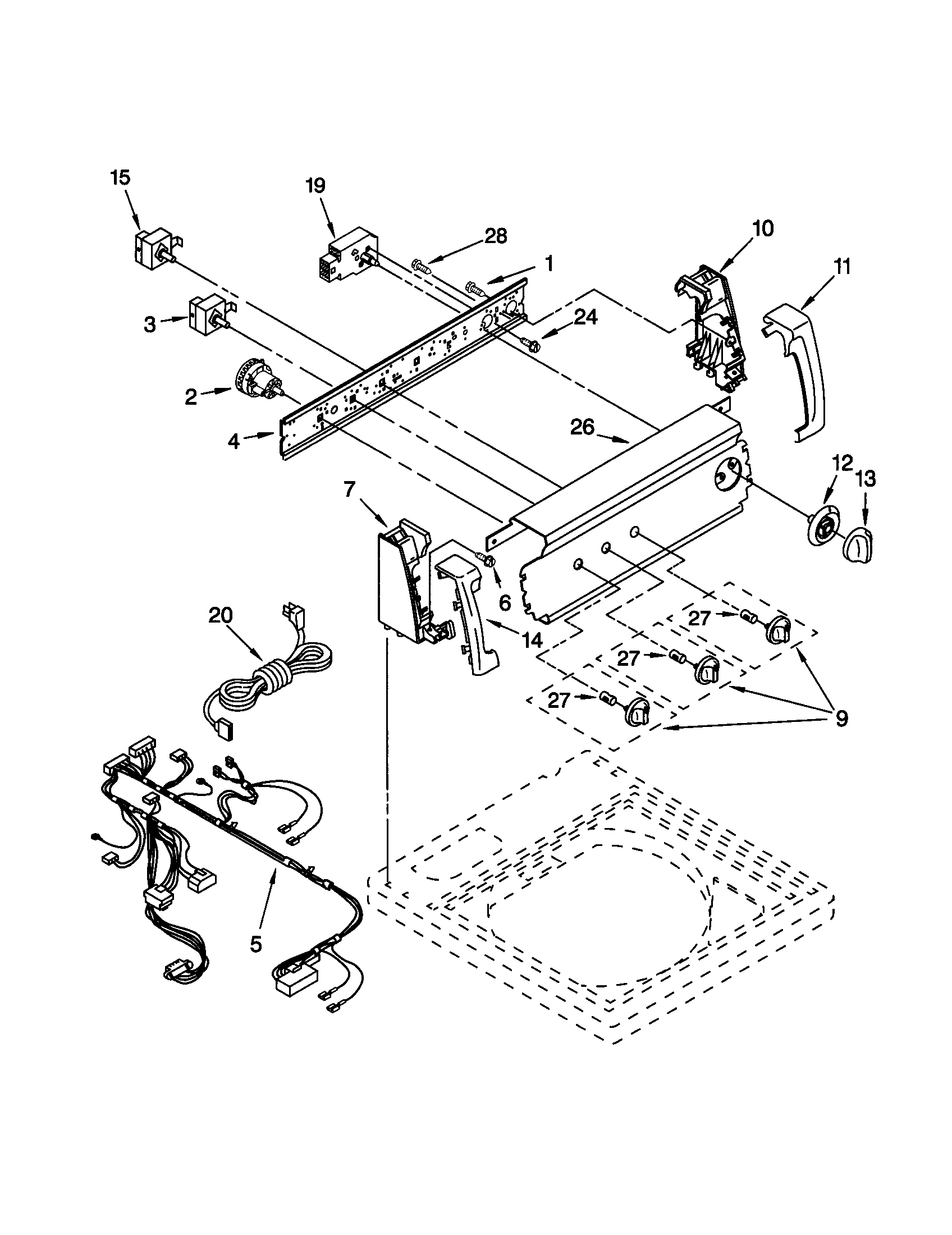 Kenmore 11020722991 control panel diagram