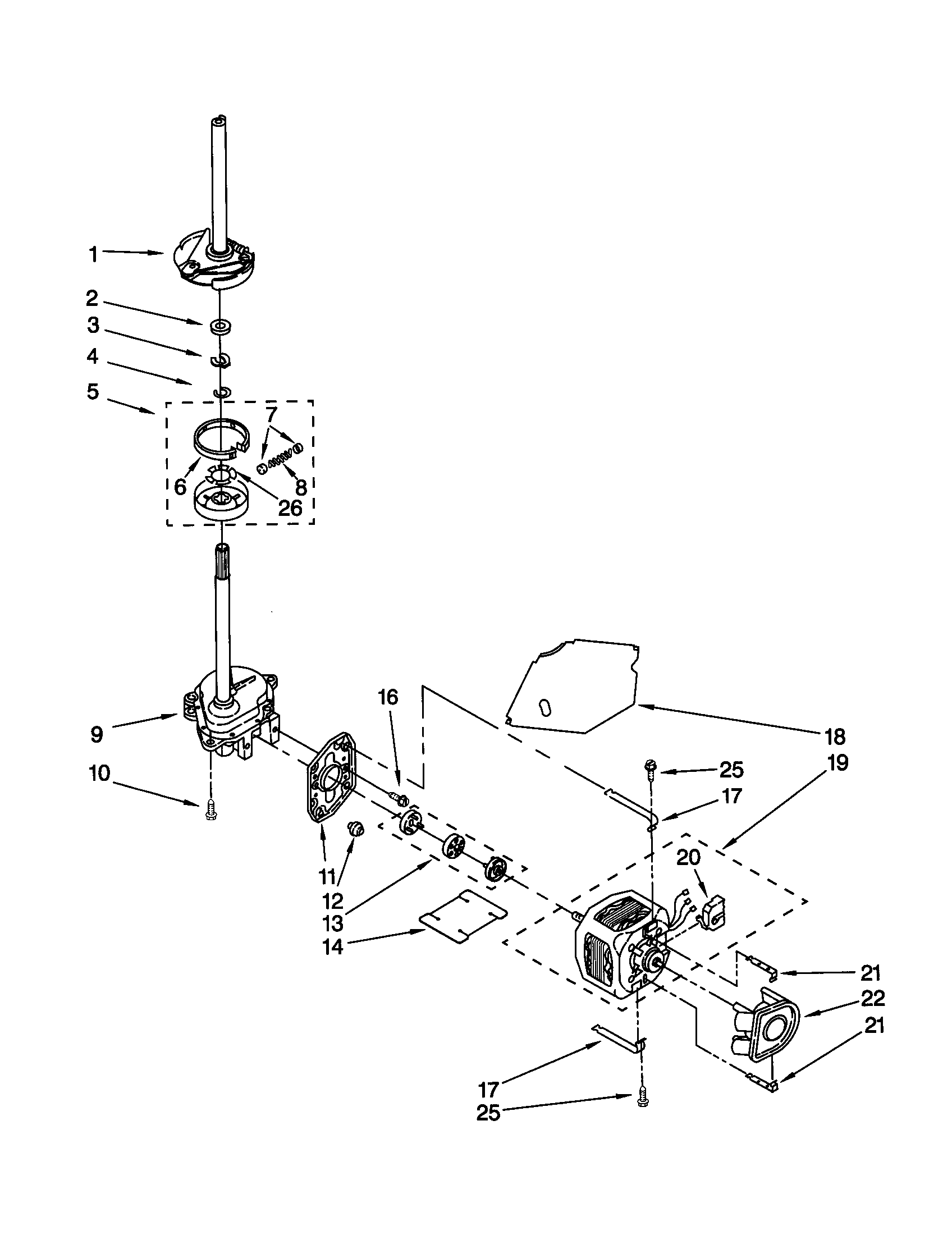 Kenmore 11020722991 brake/clutch/gearcase/motor/pump diagram