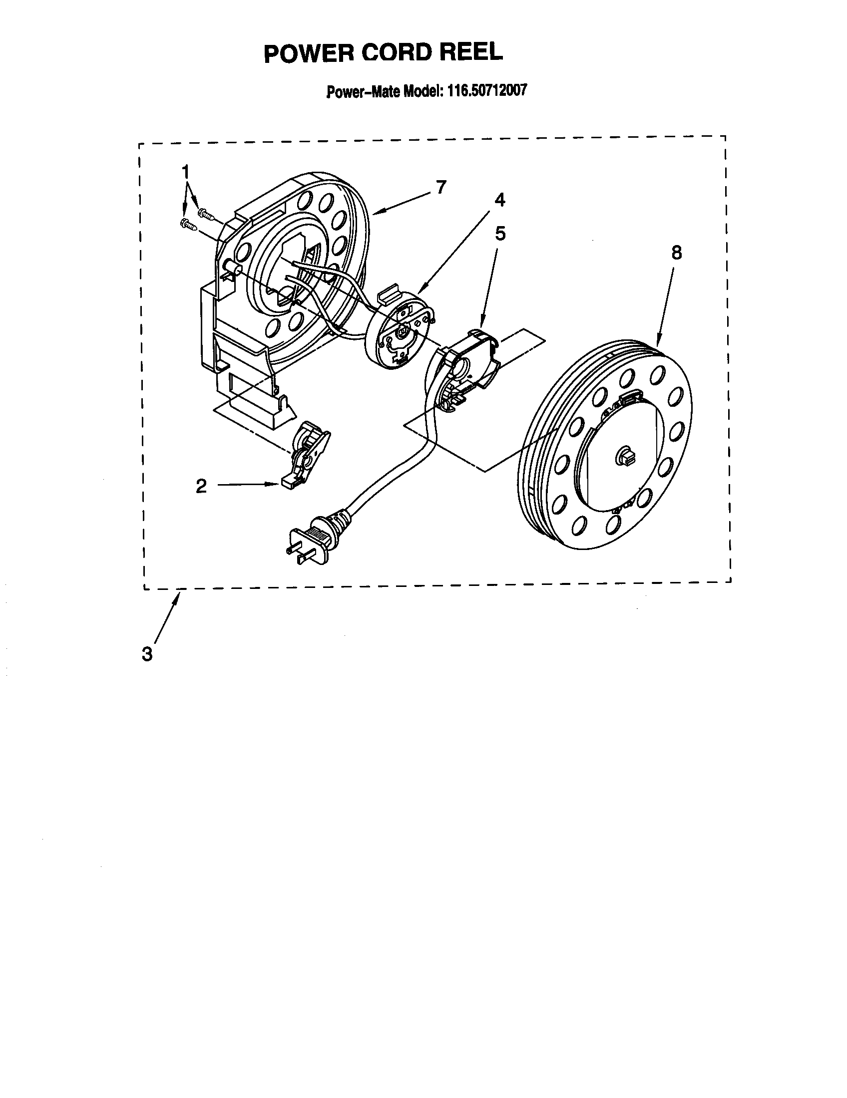 Kenmore 11620712007 power cord reel diagram