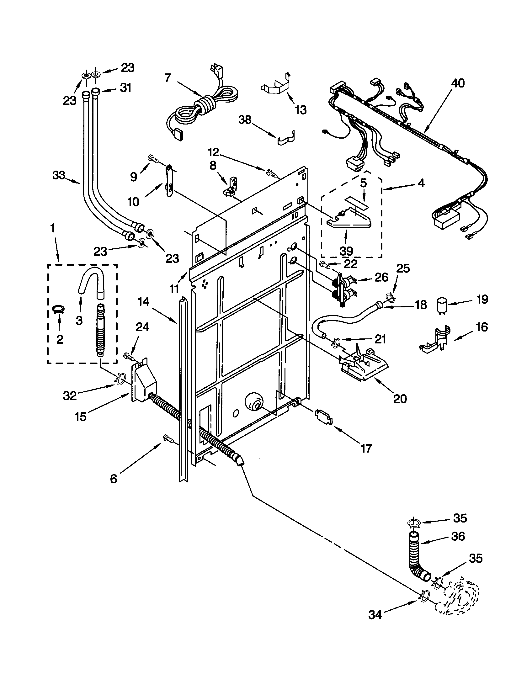 Kenmore 11020442991 rear panel diagram