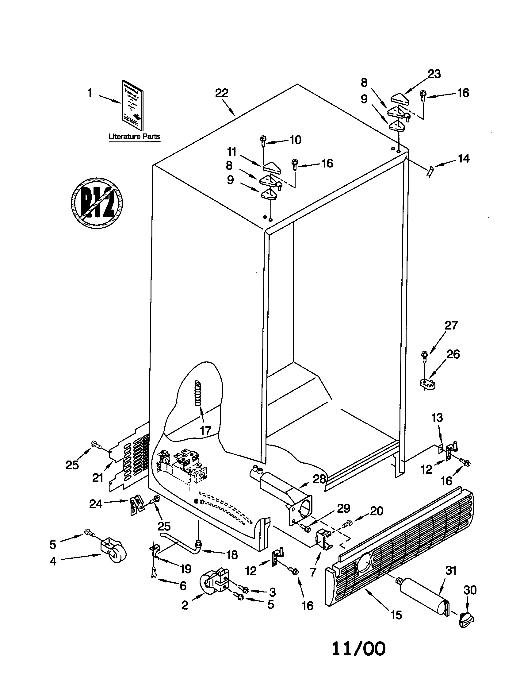 Kenmore 10659064994 cabinet diagram