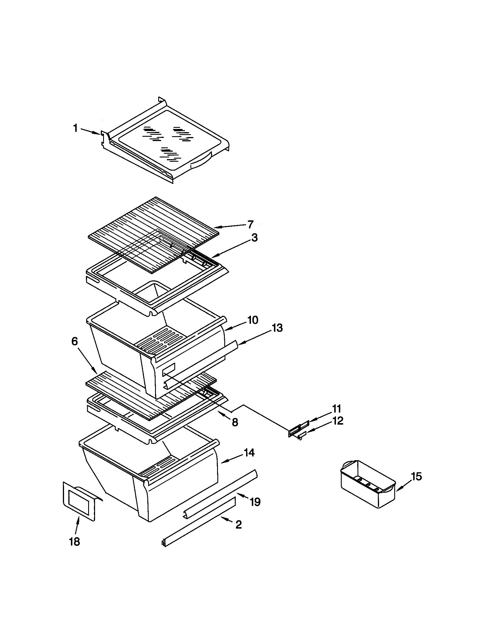 Kenmore 10659064994 refrigerator shelf diagram