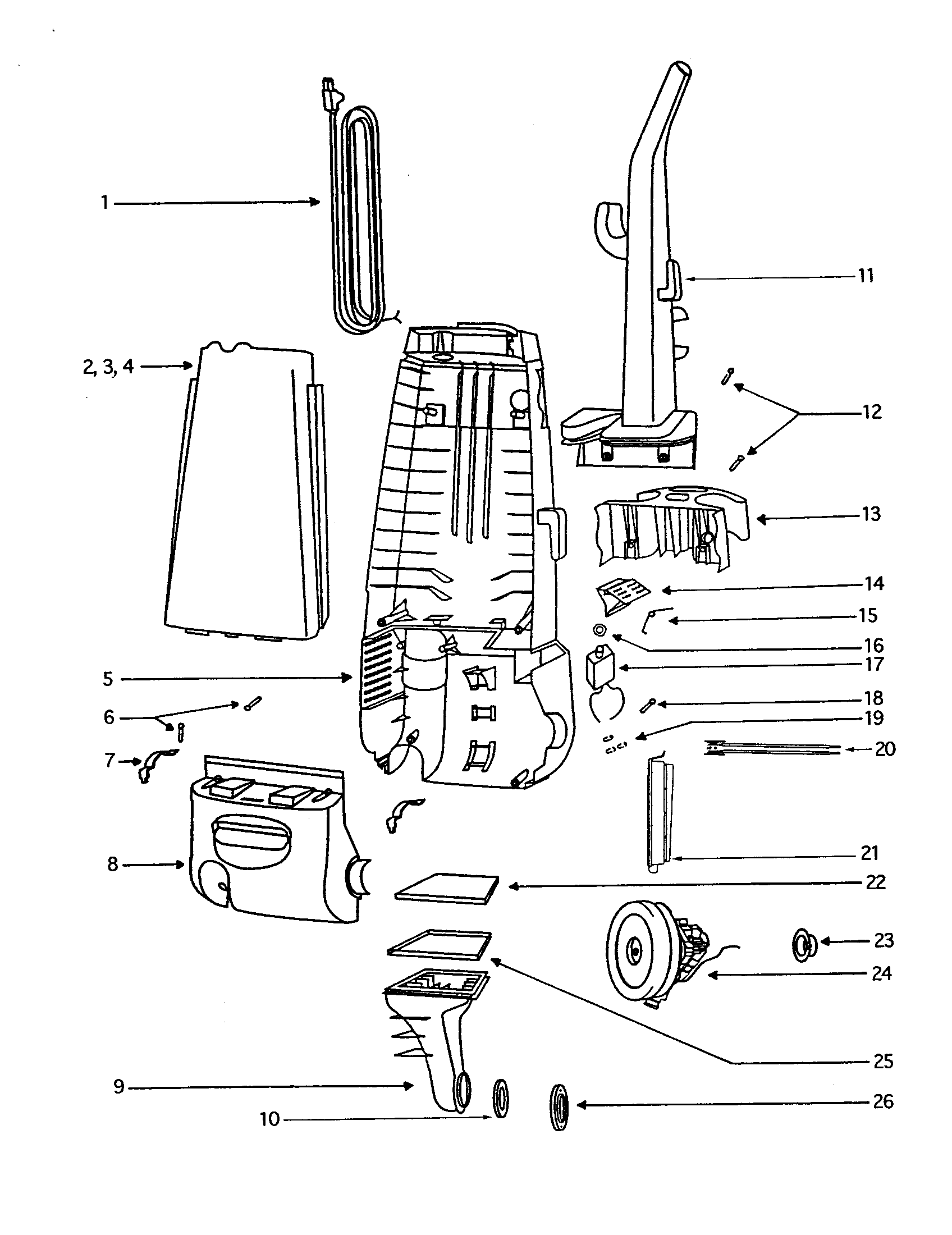 Eureka 4337ATH body diagram
