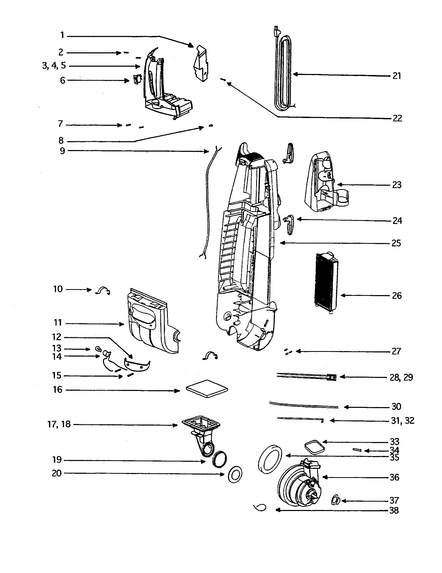 Eureka 5191AT-2 motor cover diagram