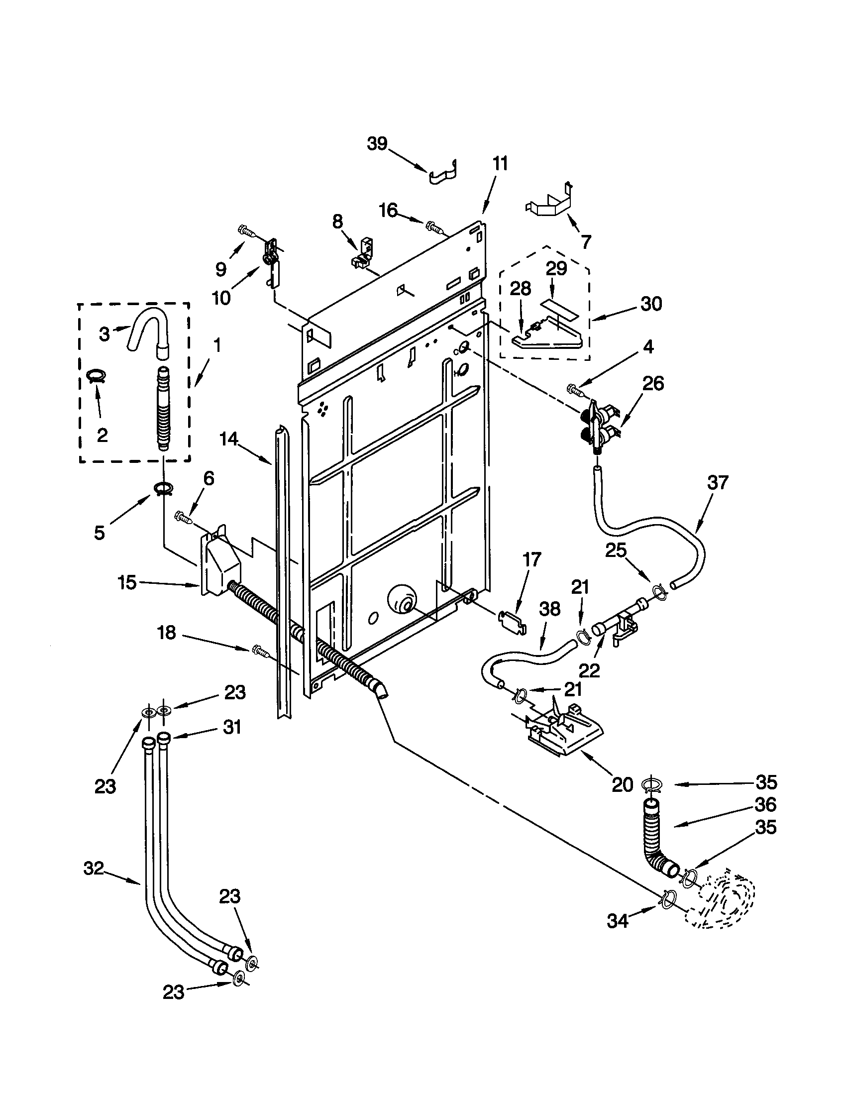 Kenmore 11021882000 rear panel diagram