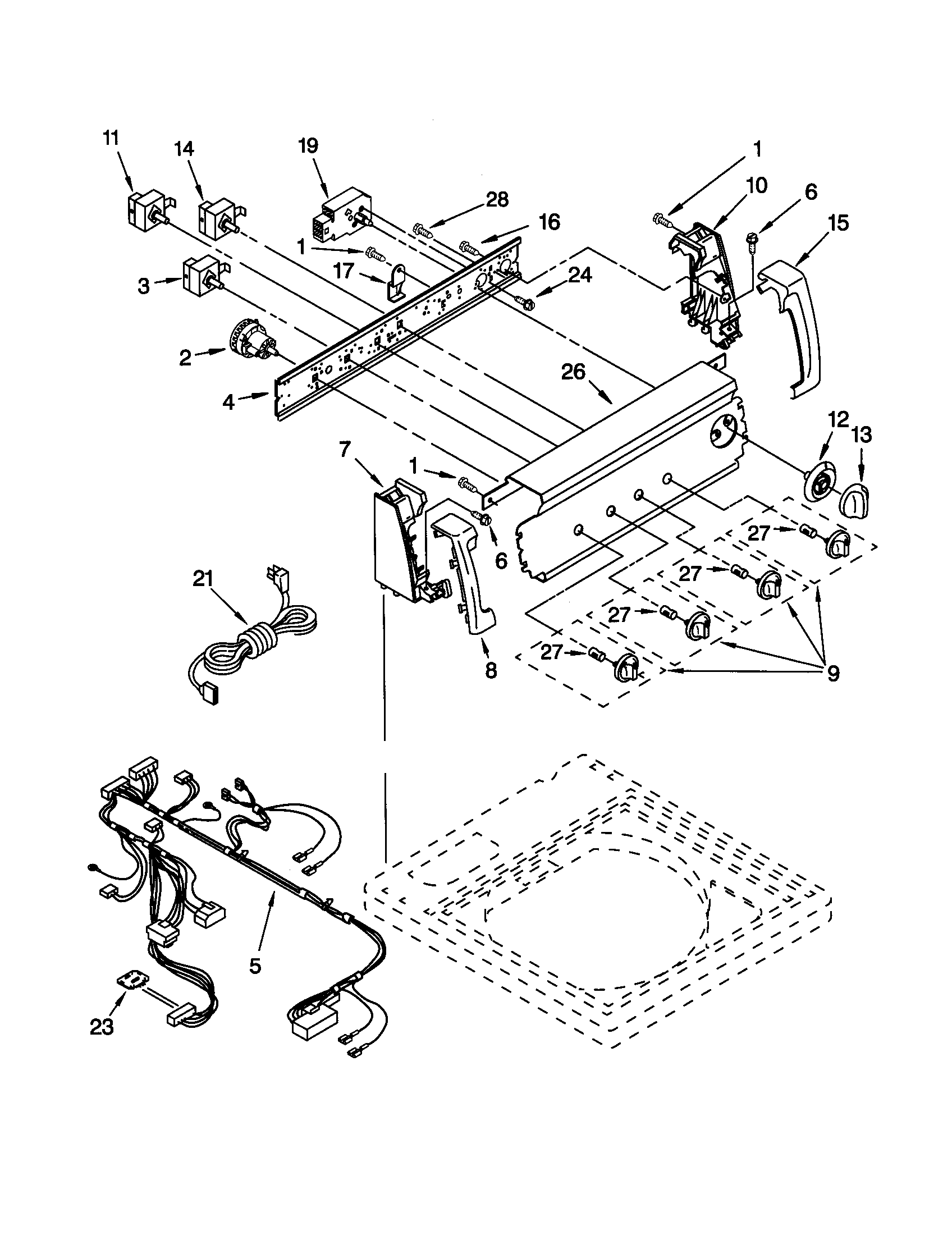 Kenmore 11021882000 control panel diagram