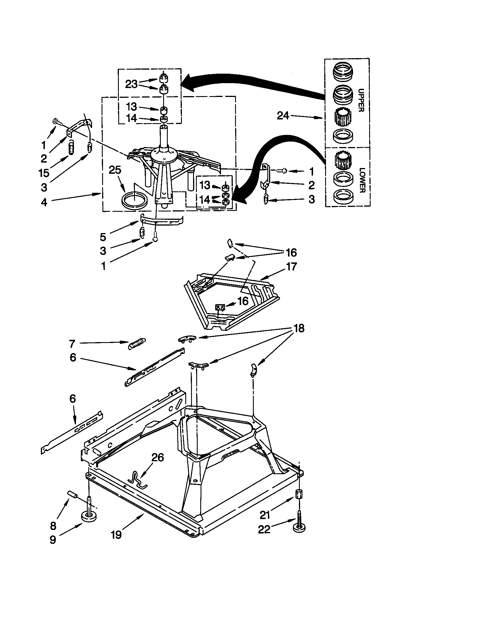 Kenmore 11026294695 machine base diagram