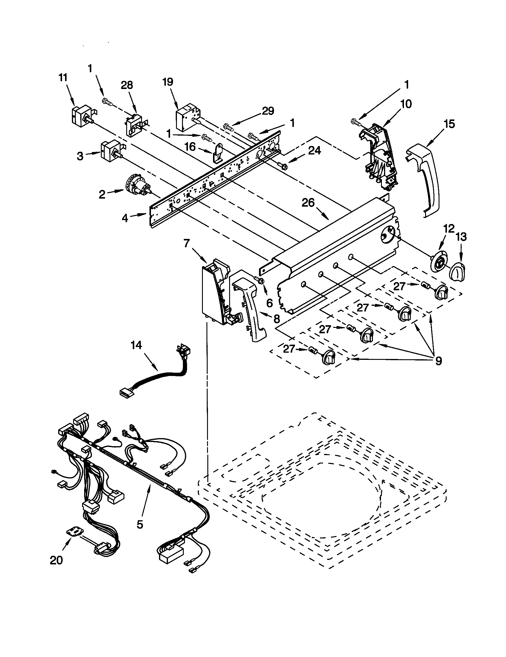 Kenmore 11020904991 control panel diagram