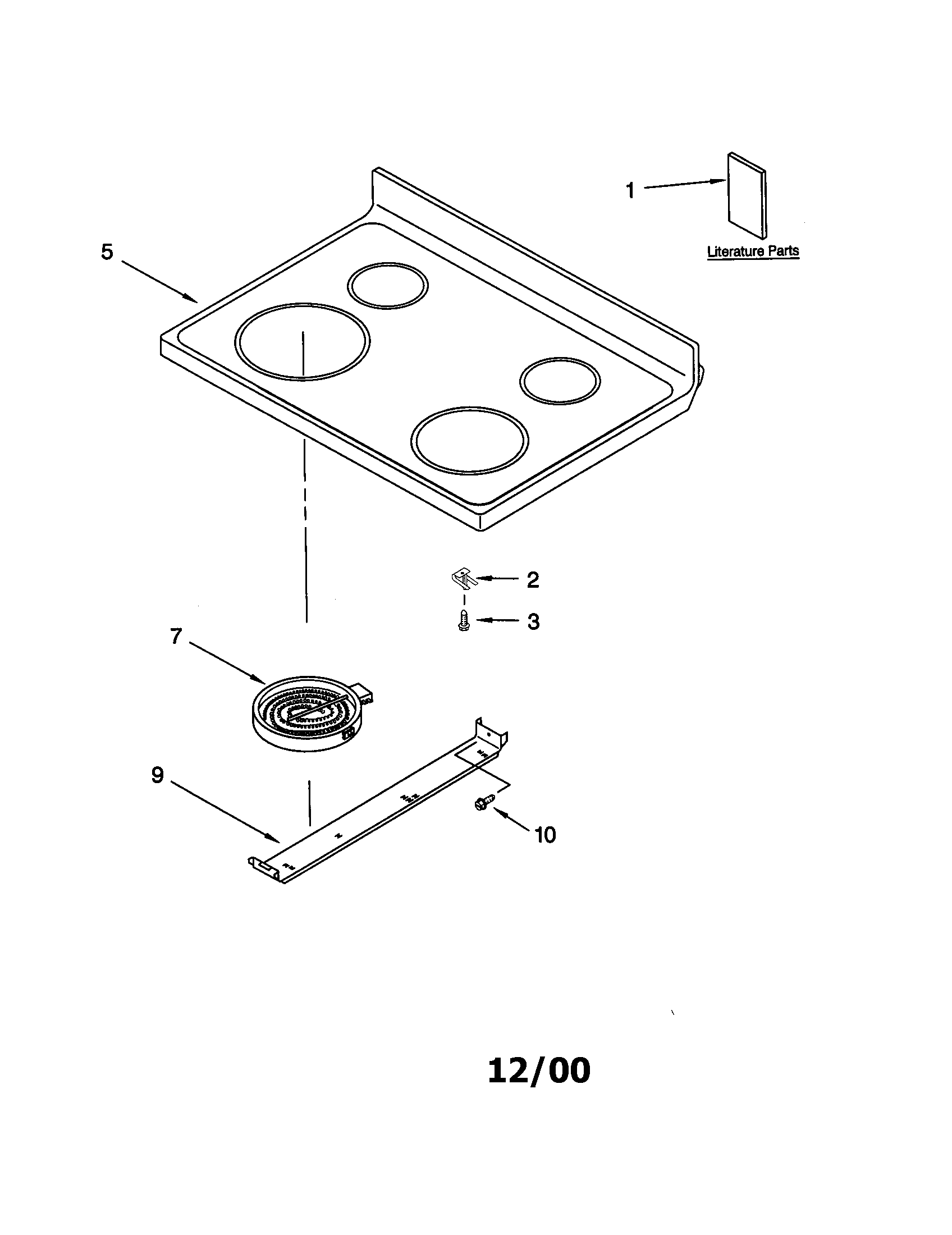 Kenmore 66595788000 cooktop diagram