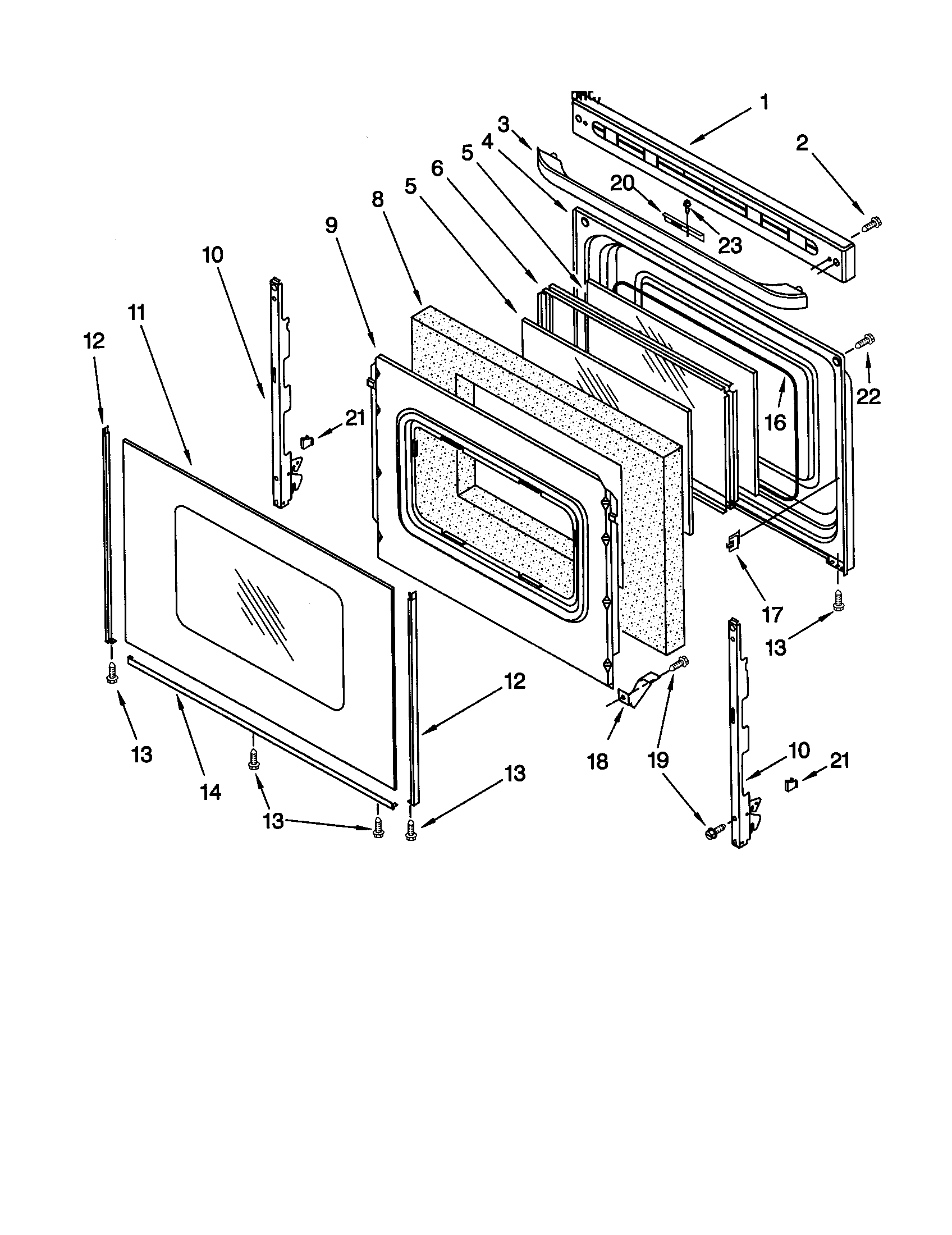 Kenmore 66595788000 door diagram