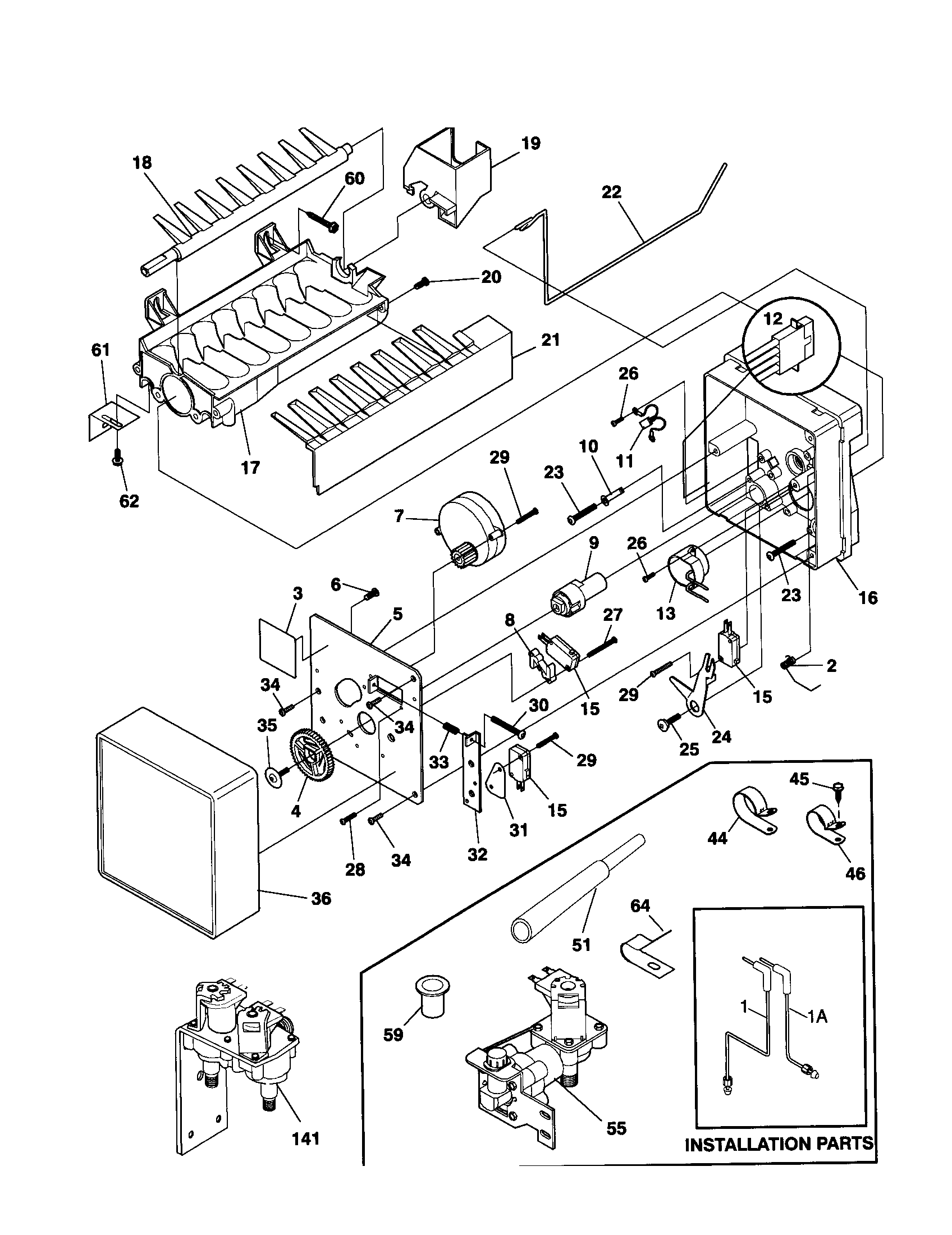 Frigidaire F45ZR24JW1 ice maker diagram