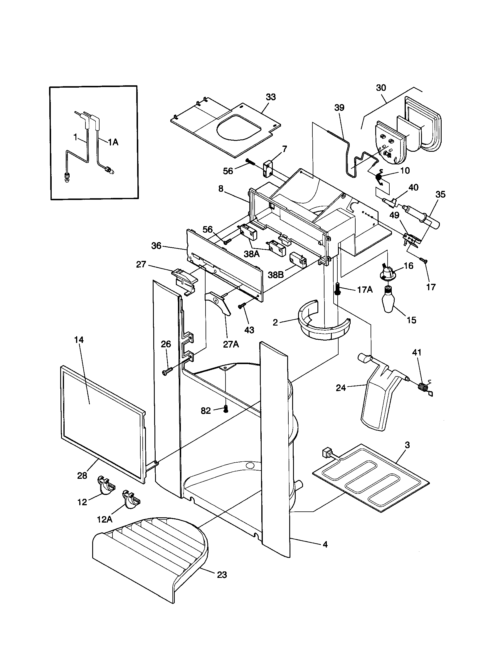 Frigidaire FRS24ZRHW4 dispenser diagram
