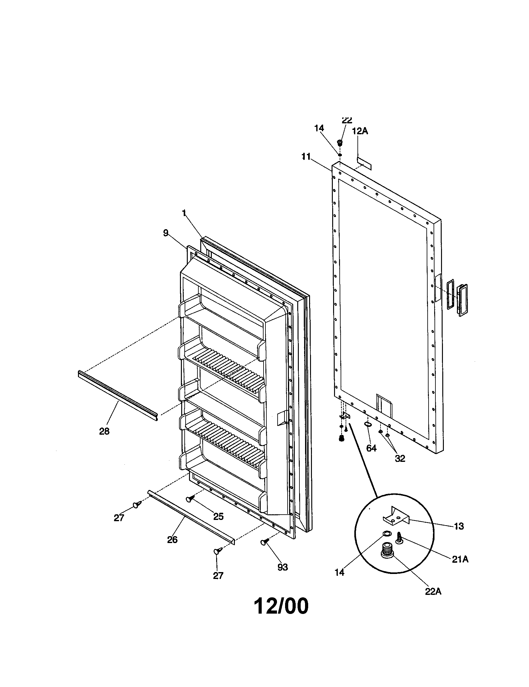 Kenmore 25320211001 door diagram