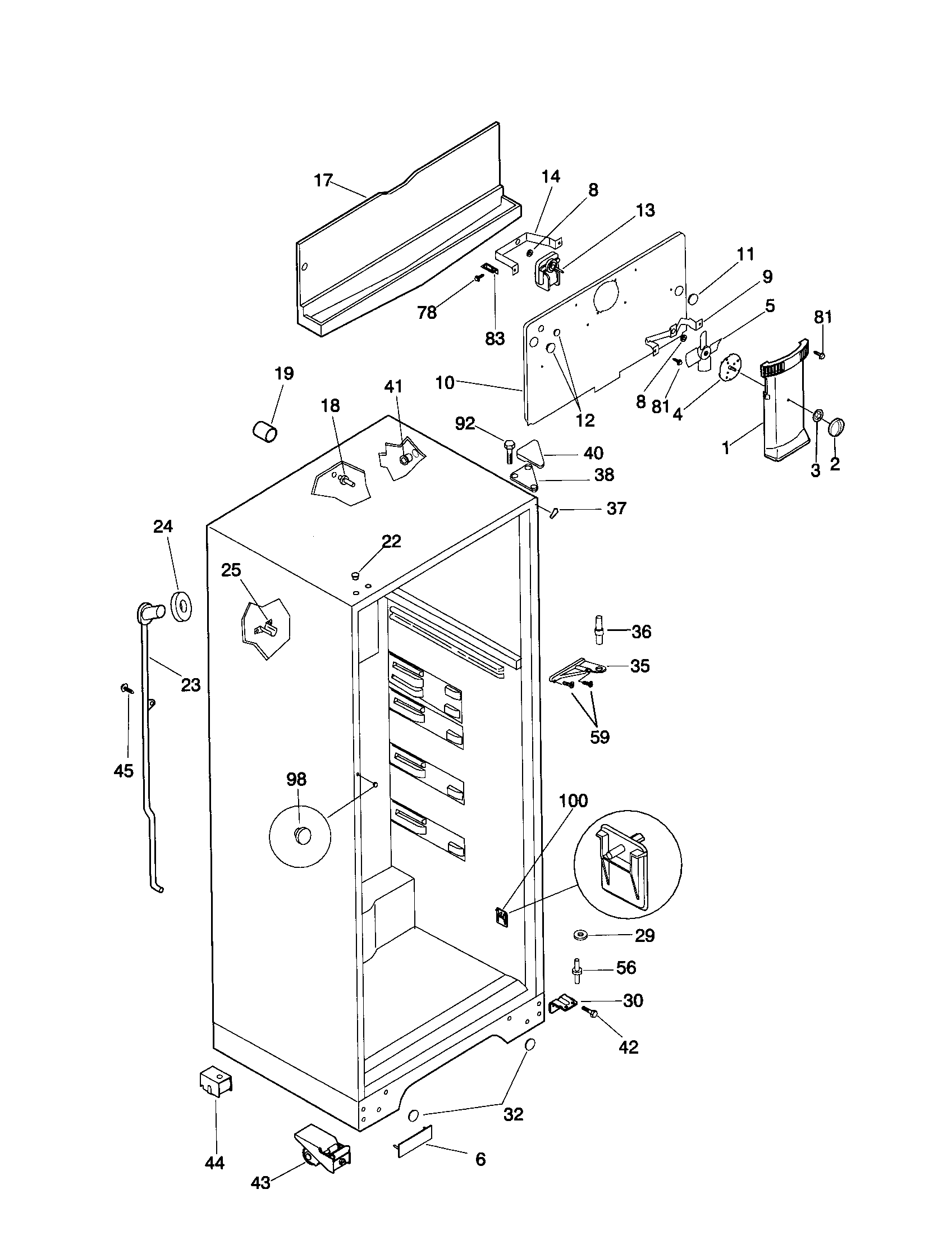 Frigidaire FRT16CNHD5 cabinet diagram