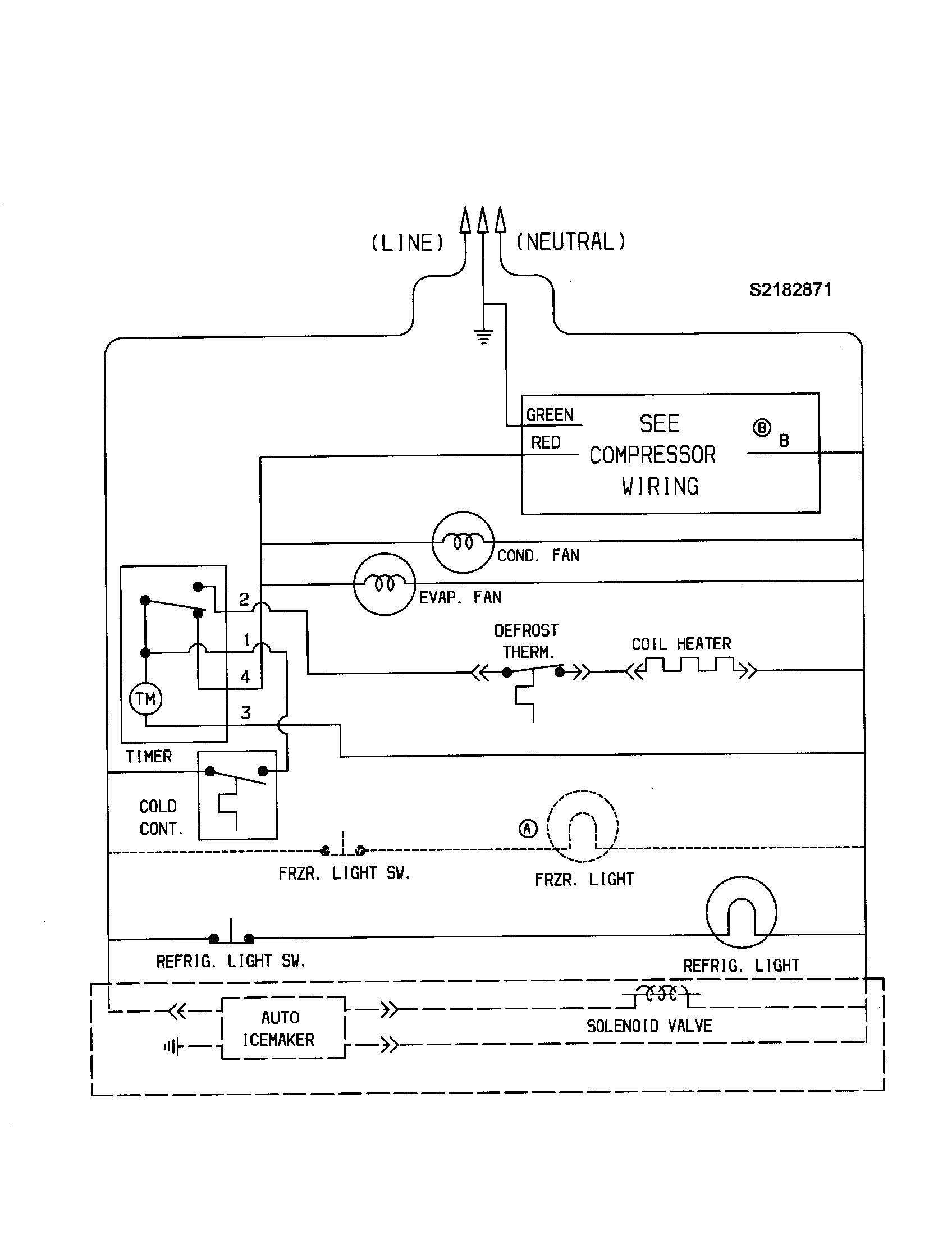 Frigidaire FRS20QRCW9 wiring schematic diagram