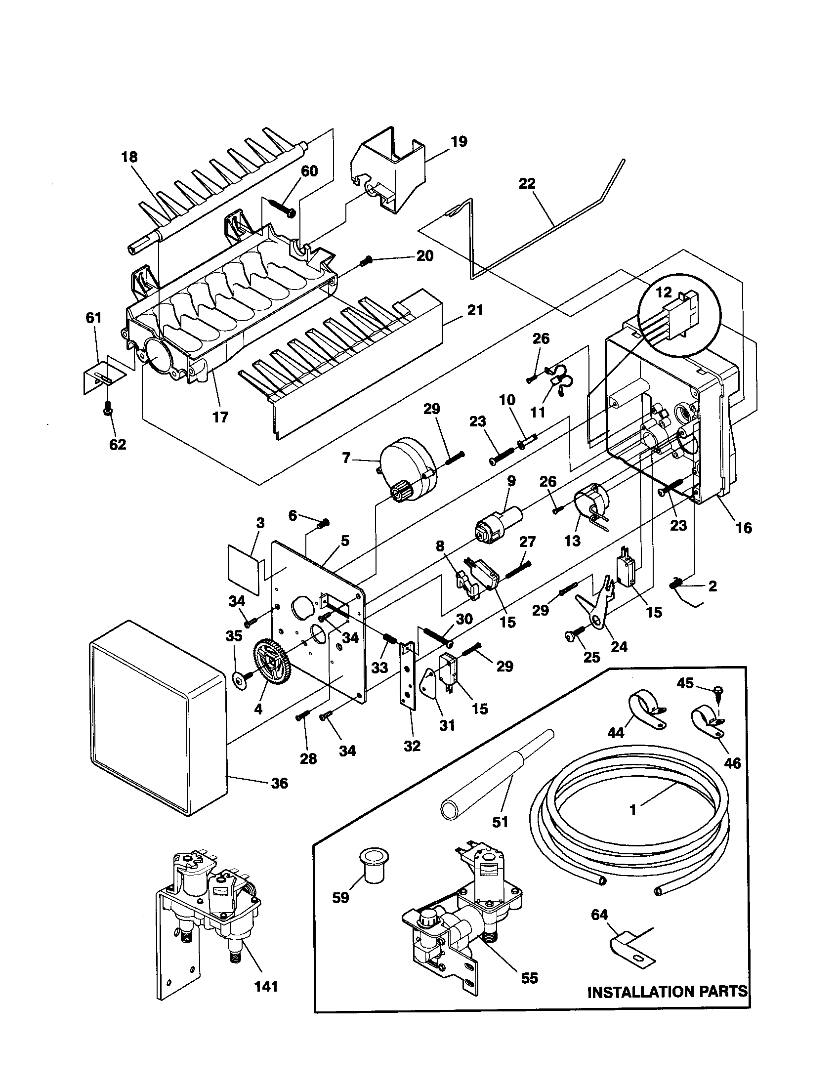 Frigidaire FRS26ZTHQ3 ice maker diagram