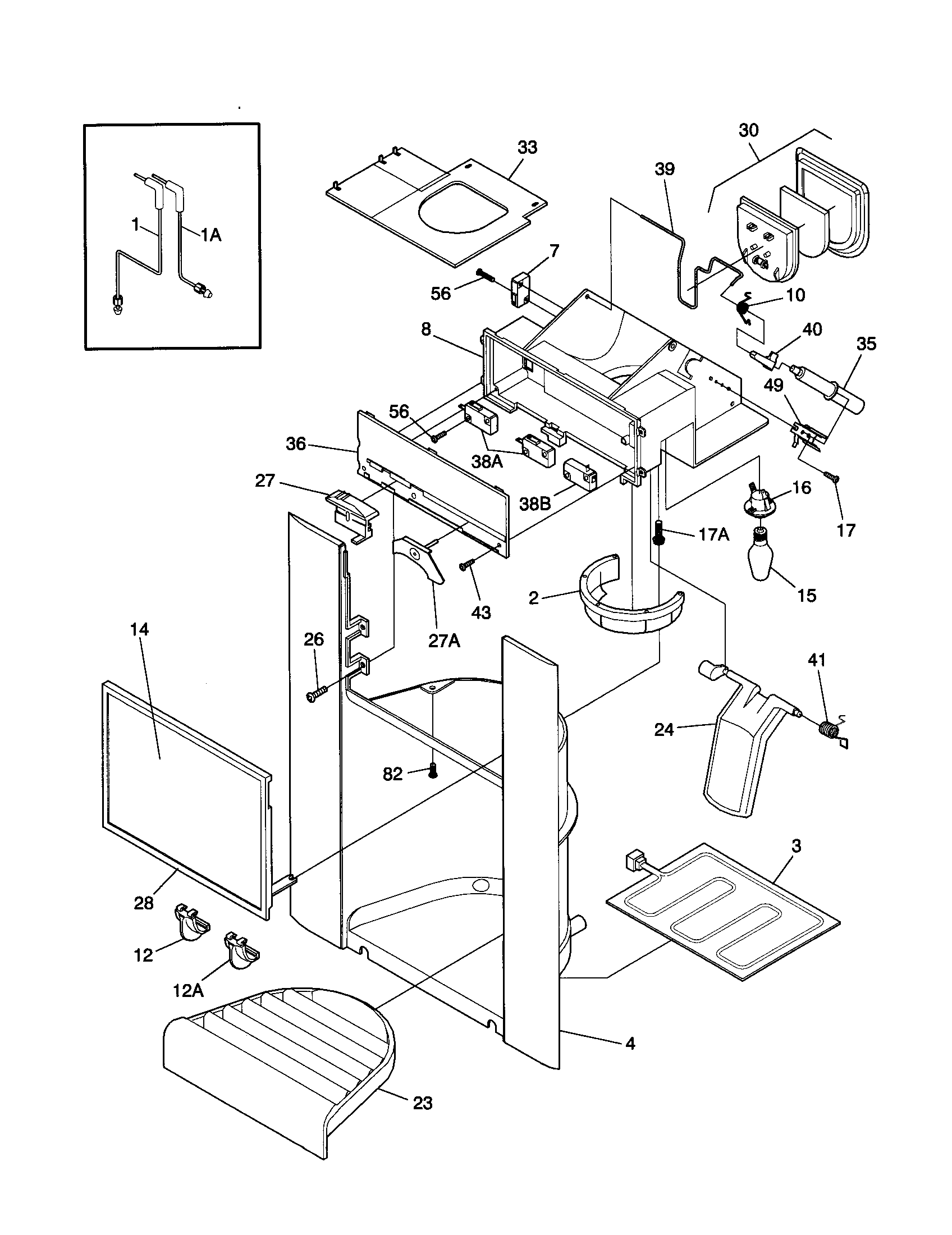 Frigidaire FRS20ZRGW9 dispenser diagram