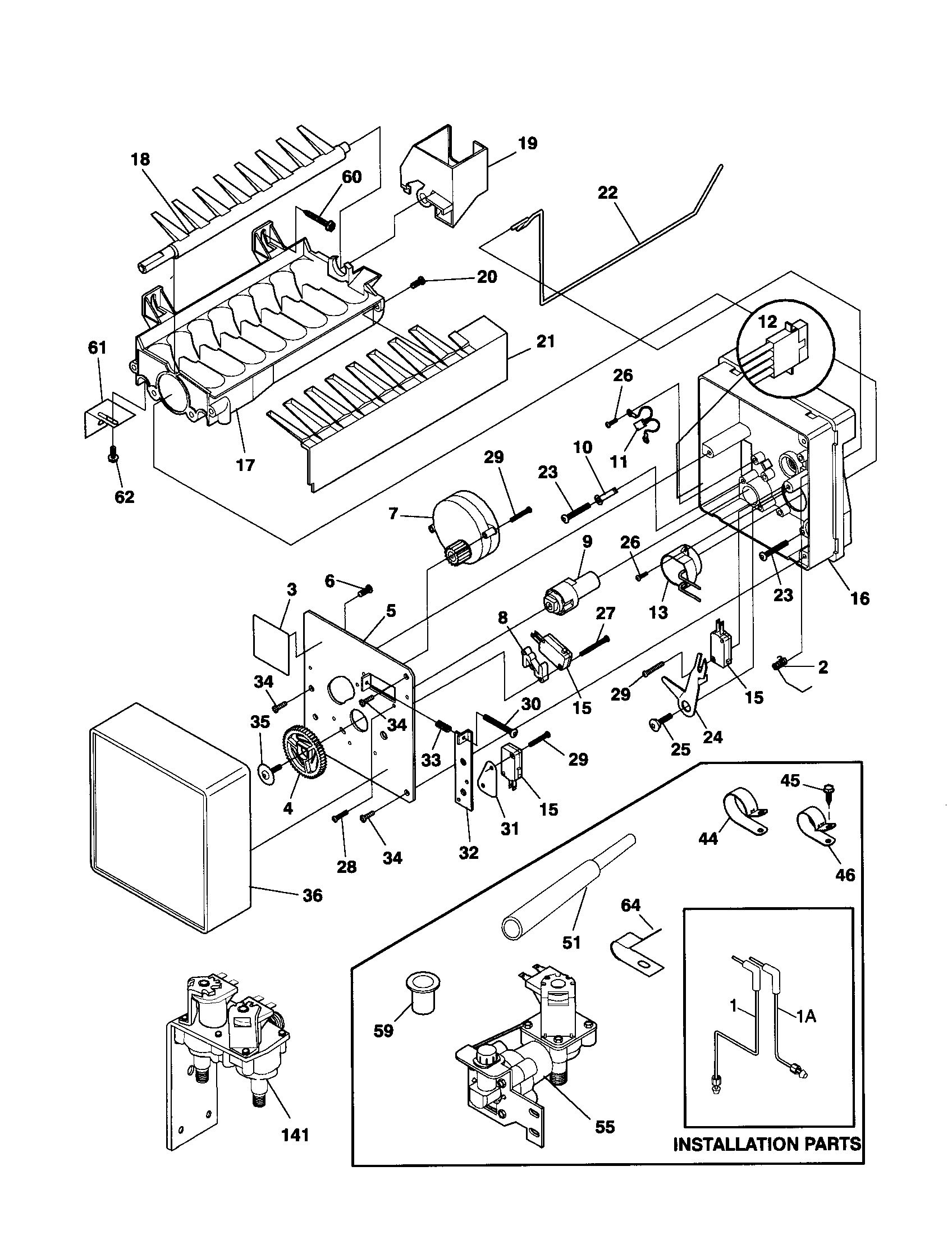 Frigidaire FRS20ZRGW9 ice maker diagram
