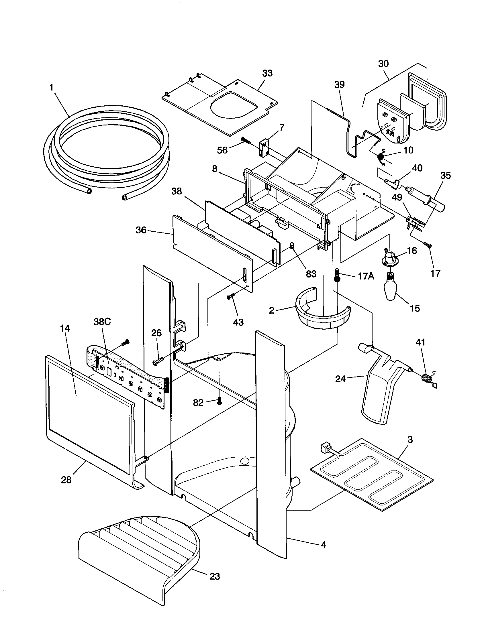 Frigidaire FRS26ZPHQ2 dispenser diagram