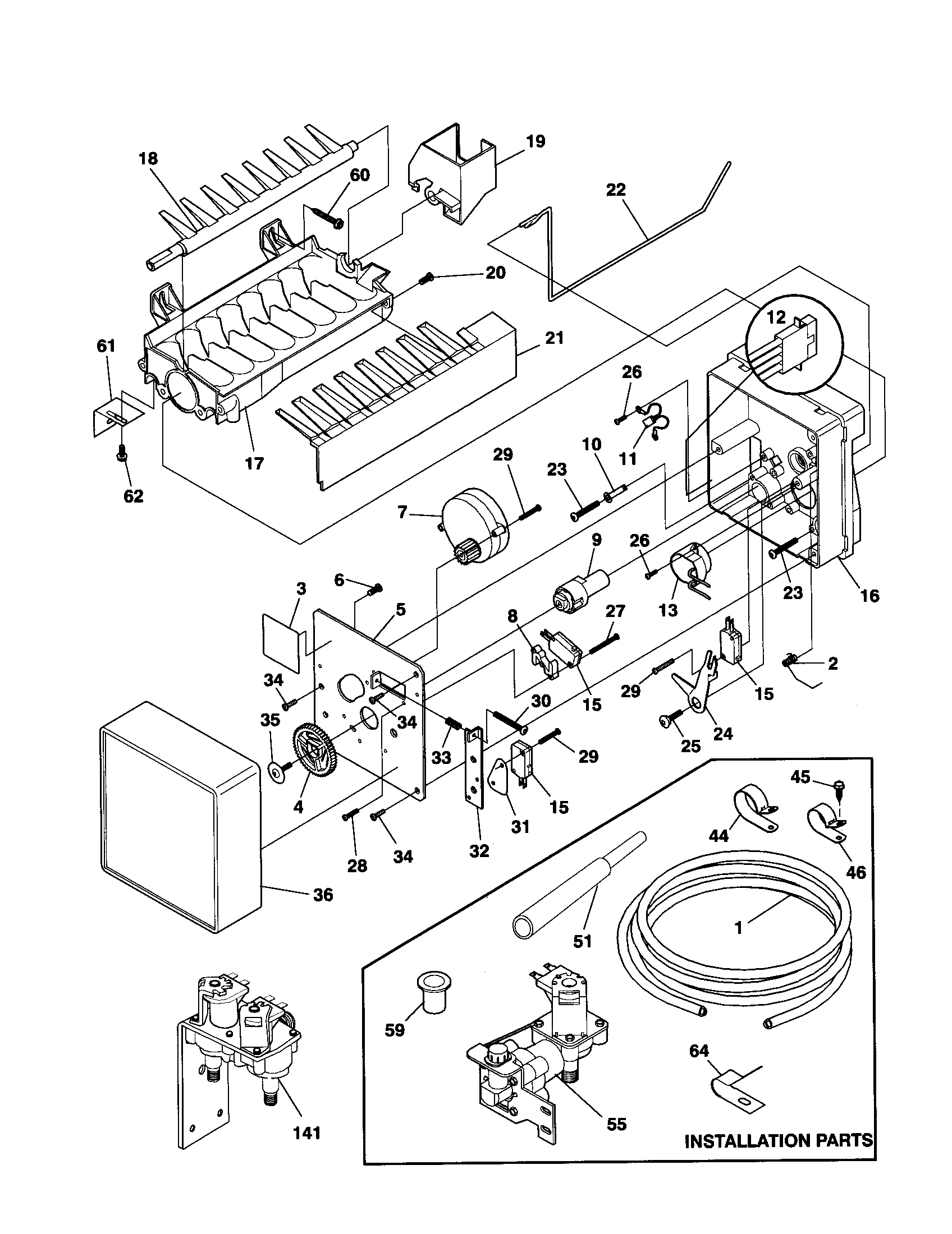 Frigidaire FRS26ZPHQ2 ice maker diagram