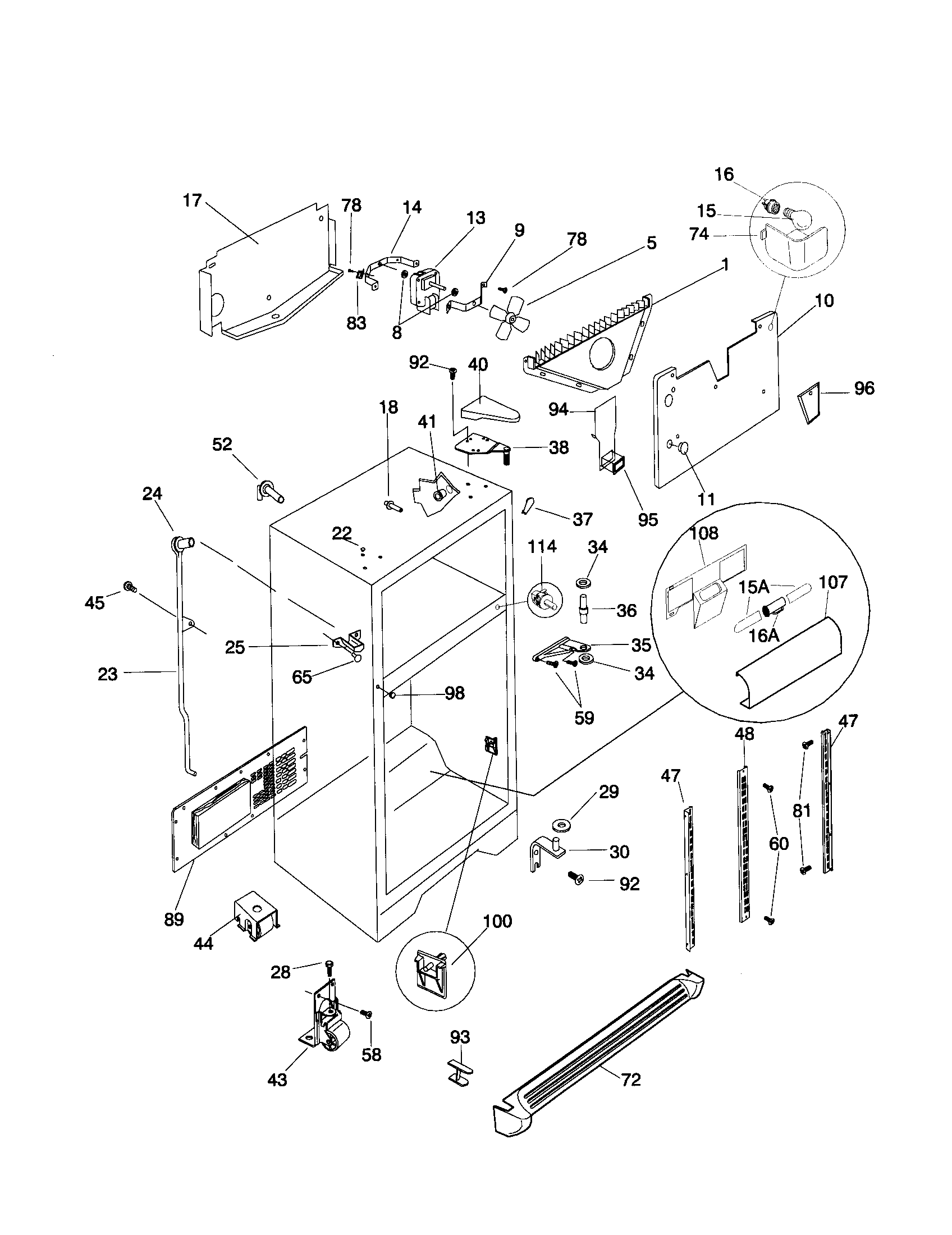 Frigidaire FRT22IRSHB4 cabinet diagram