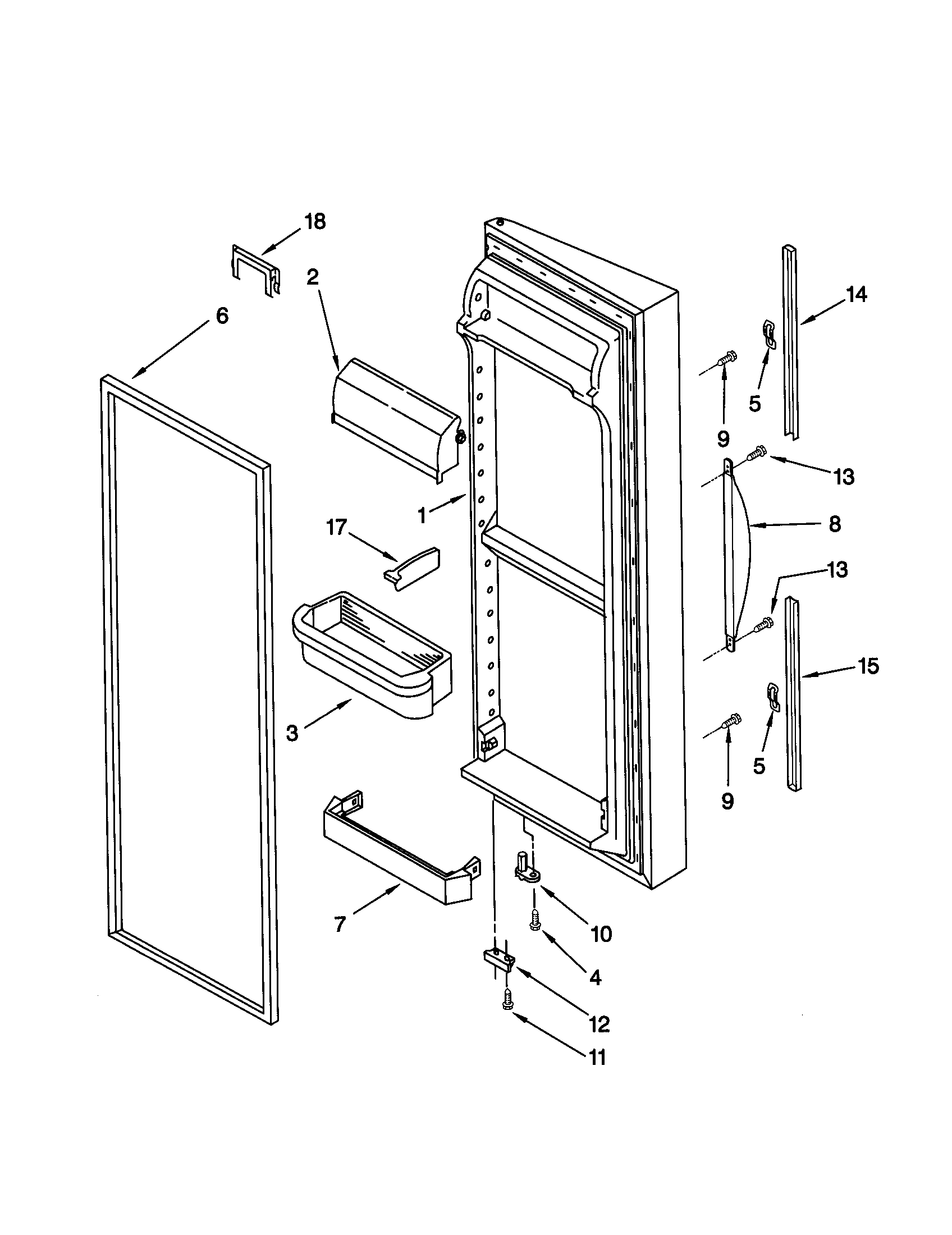 Kenmore Elite 10650209993 refrigerator door diagram