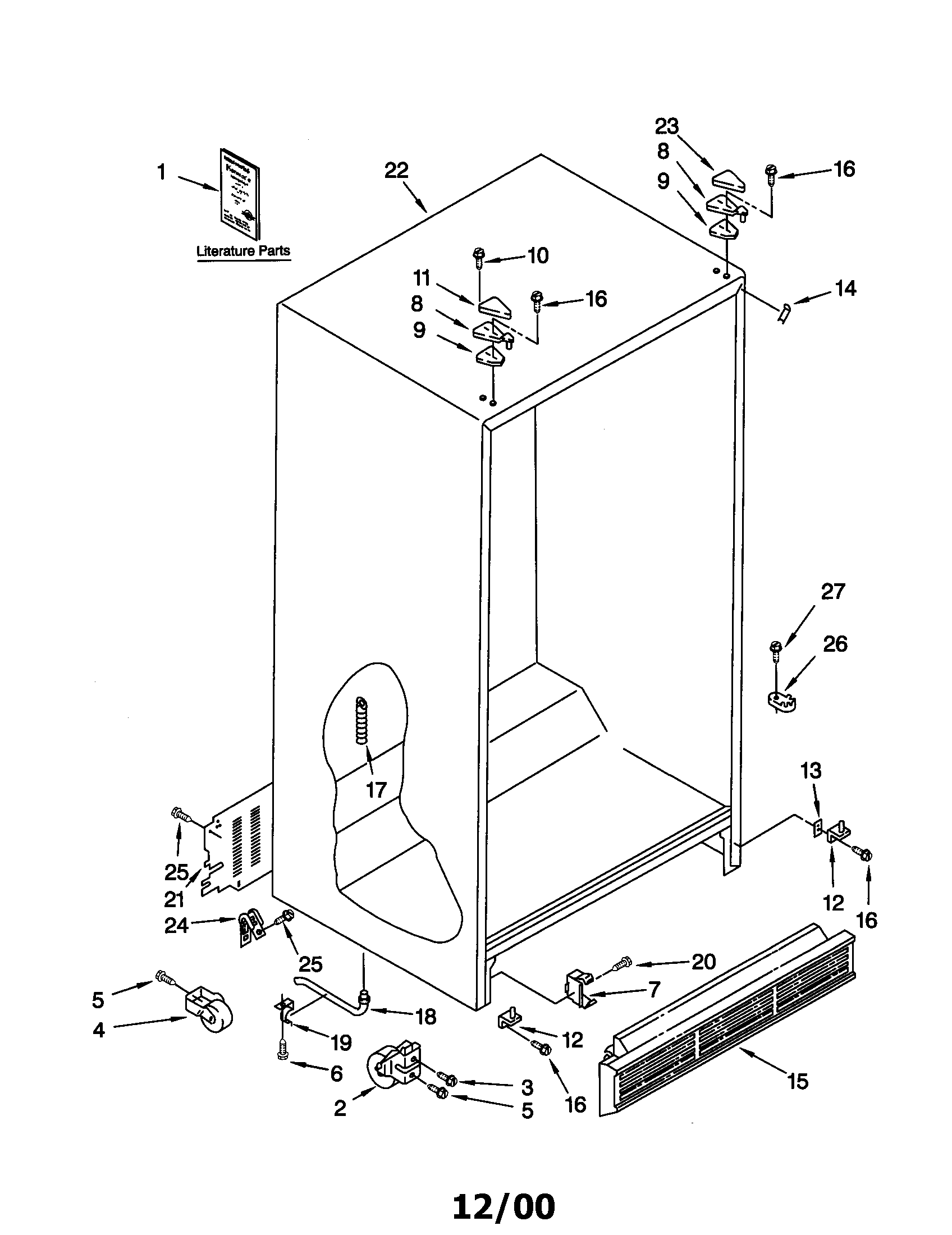 Kenmore 10648262894 cabinet diagram