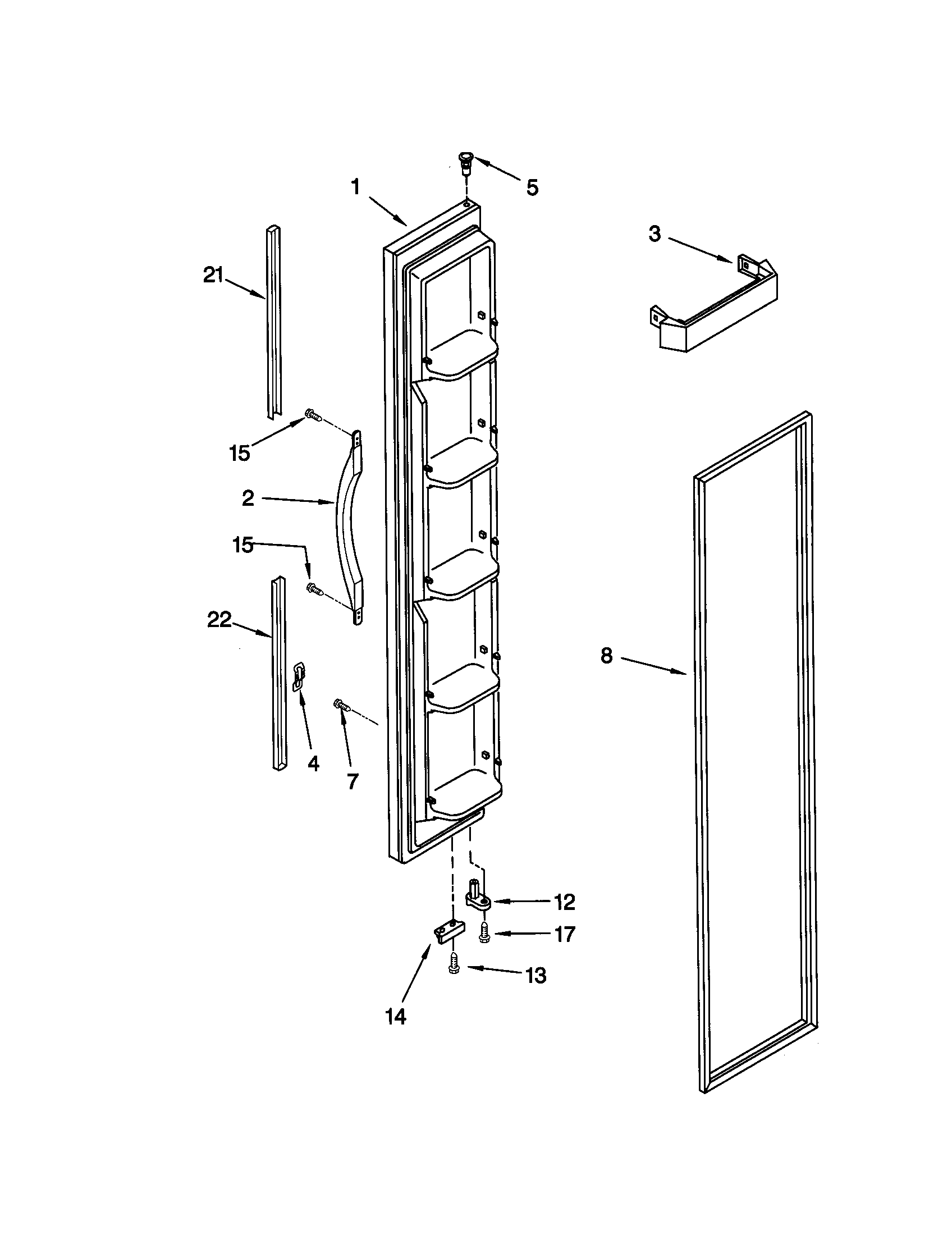 Kenmore 10648262894 freezer door diagram