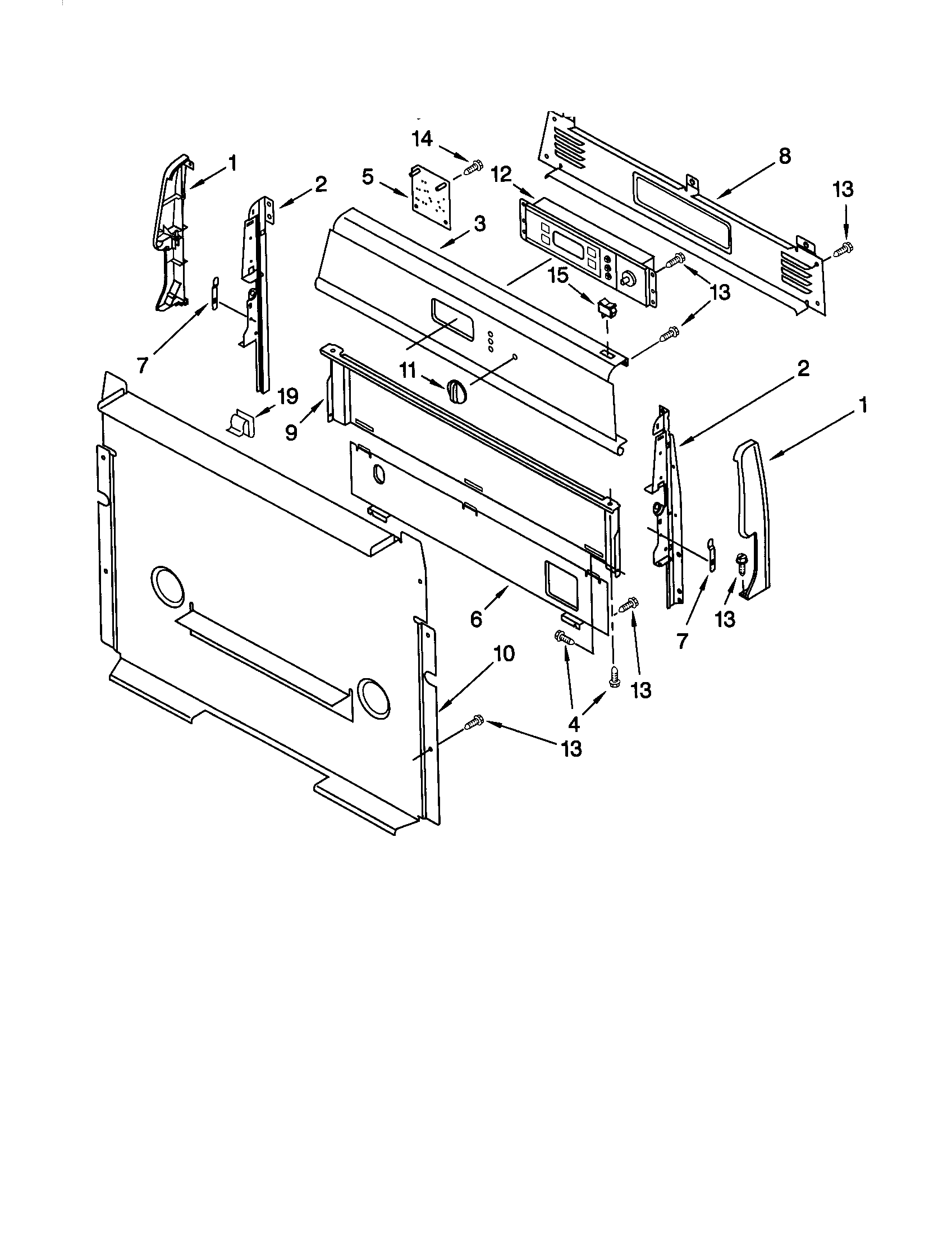 Whirlpool SF365PEGT6 control panel diagram