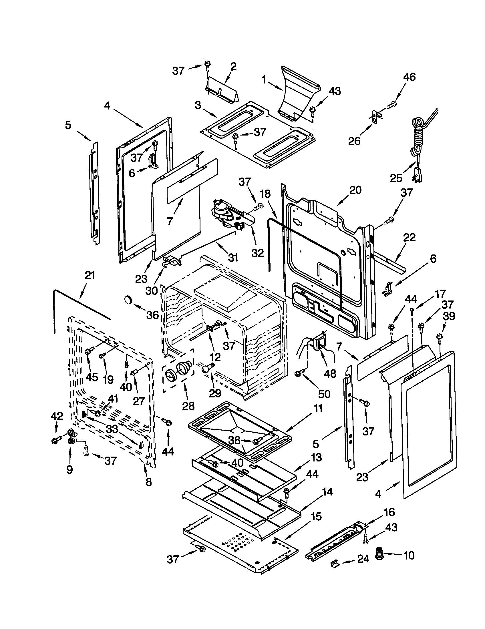 Whirlpool SF365PEGT6 chassis diagram