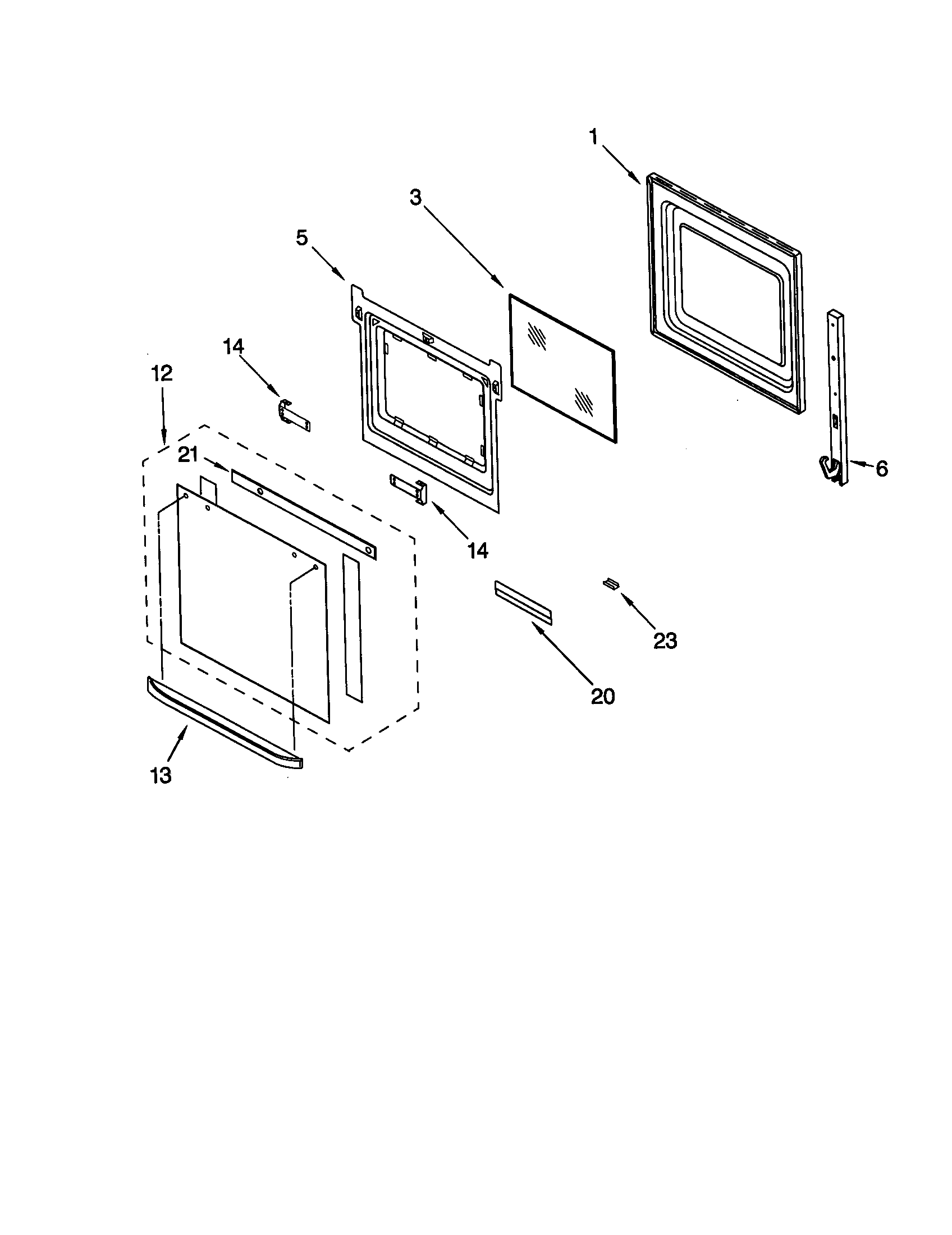 Whirlpool RBD245PDT10 lower oven door diagram