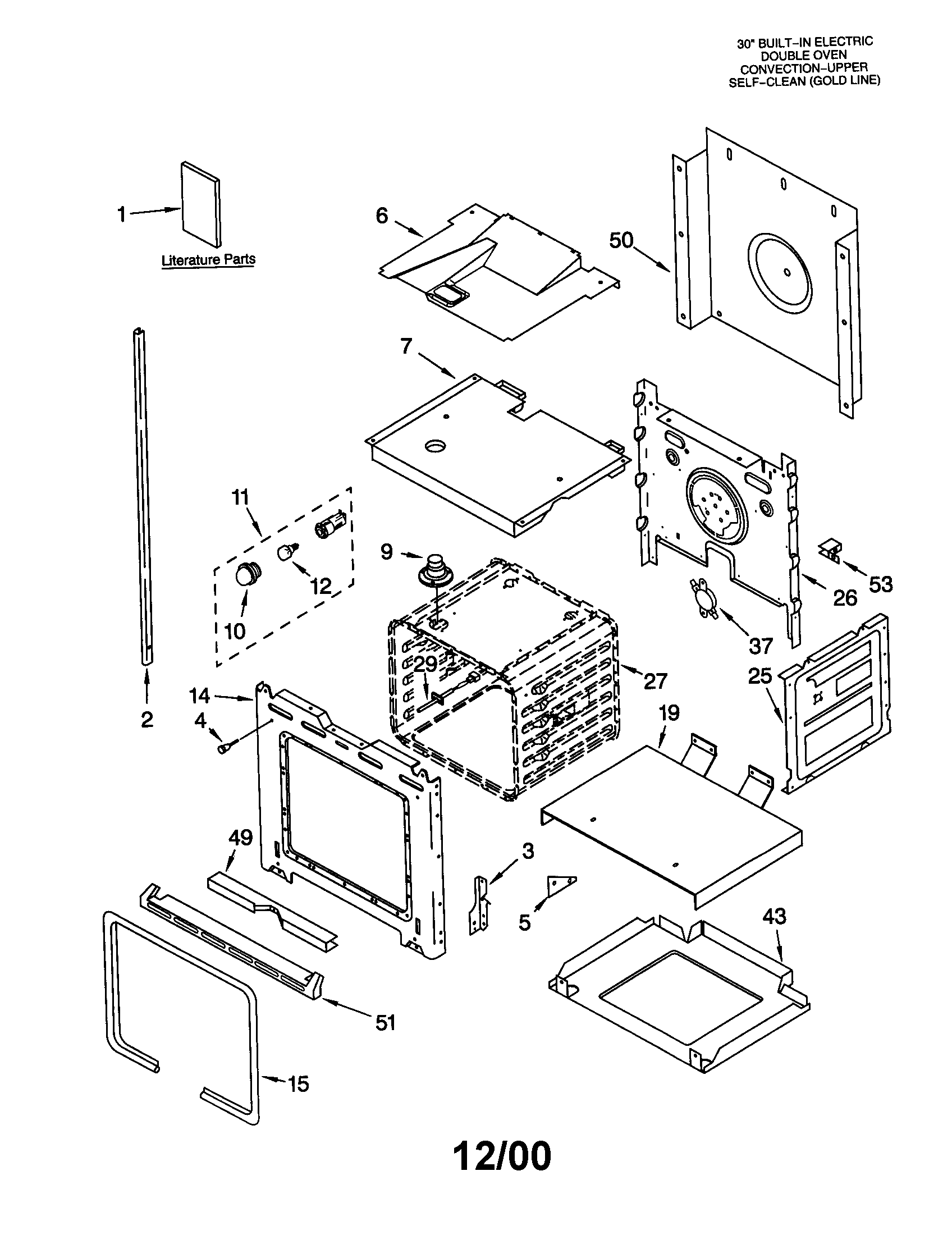 Whirlpool GBD307PDS5 lower oven diagram