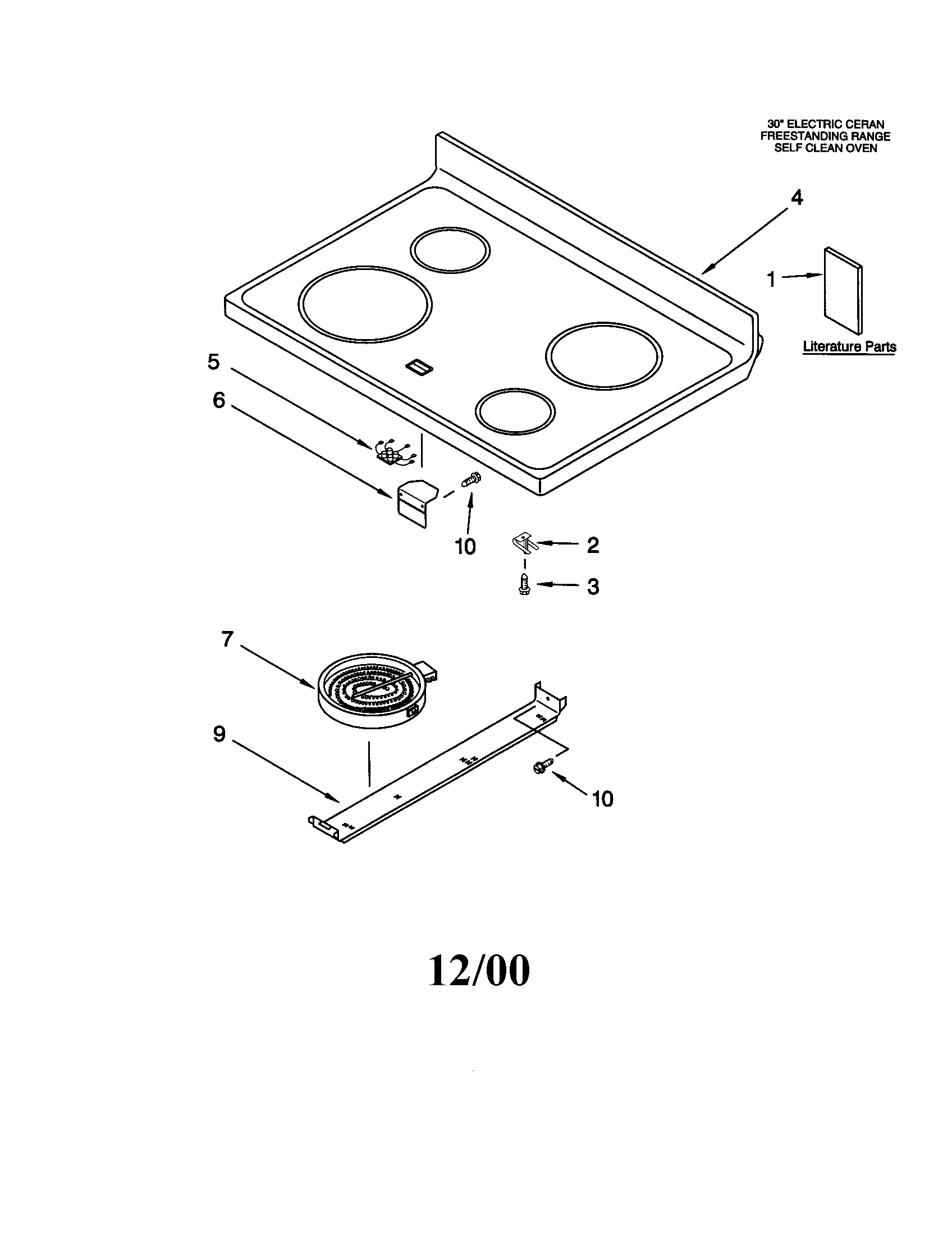 Whirlpool RF386PXGT3 cooktop diagram