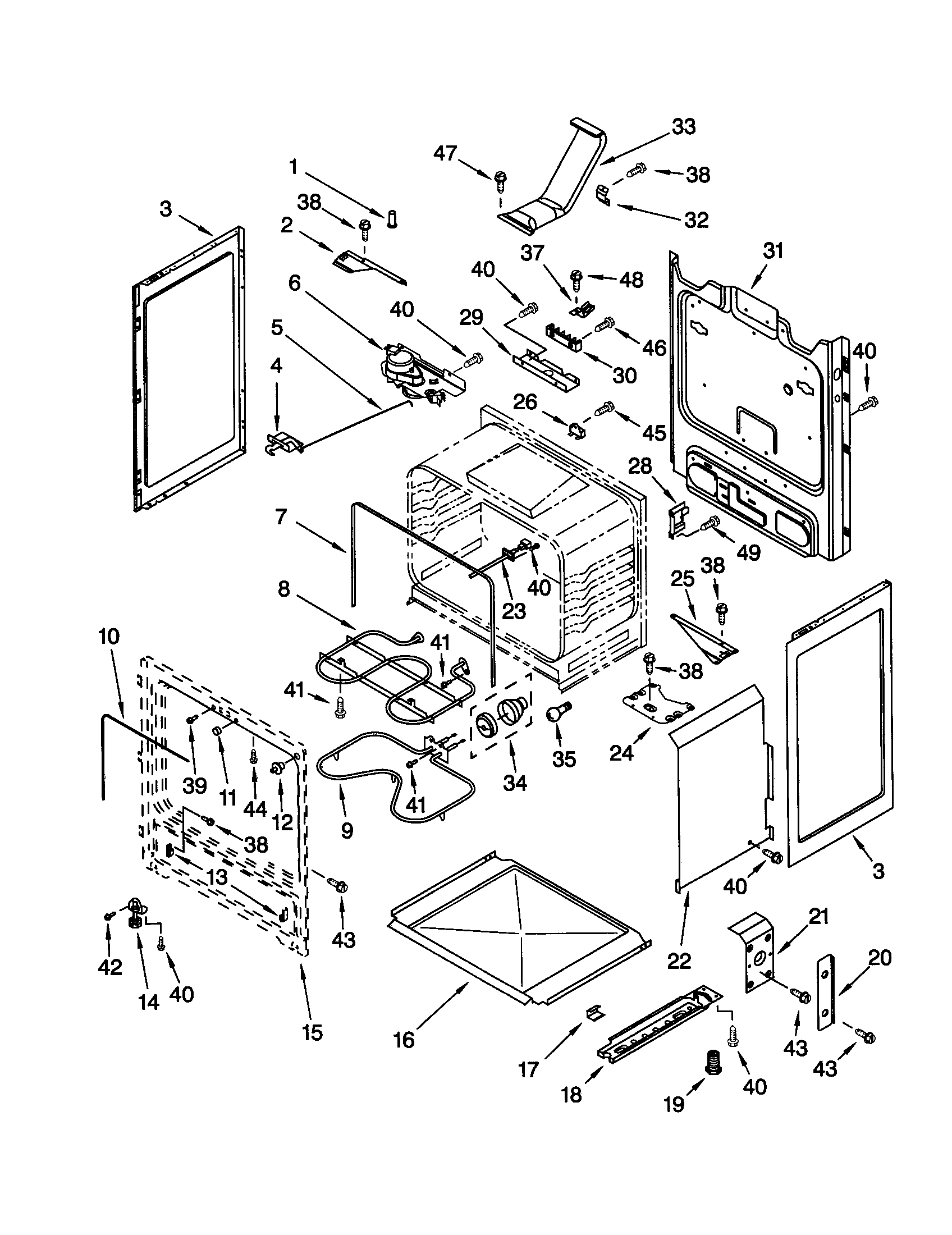 Whirlpool RF386PXGT3 chasis diagram
