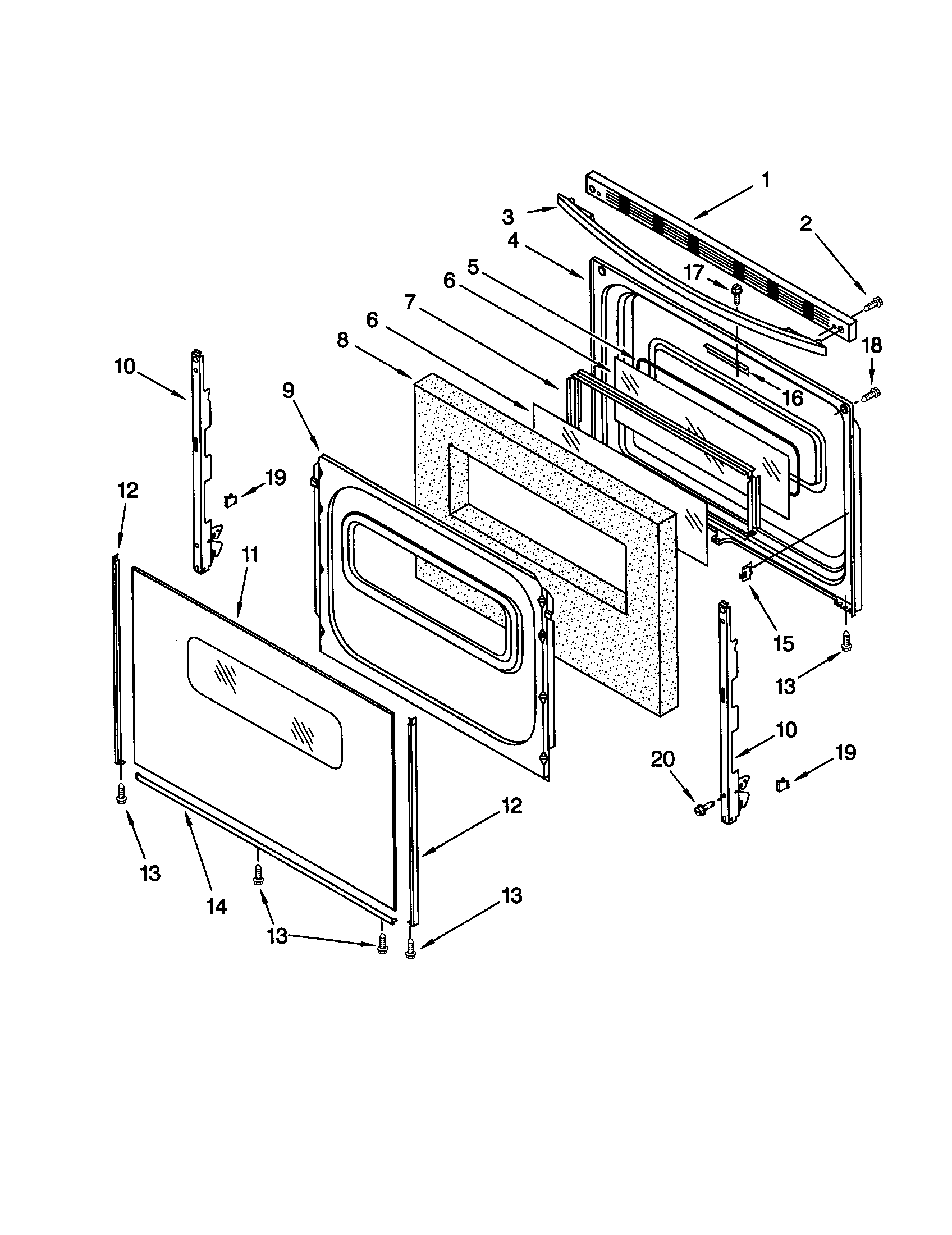 Whirlpool RF386PXGT3 door diagram