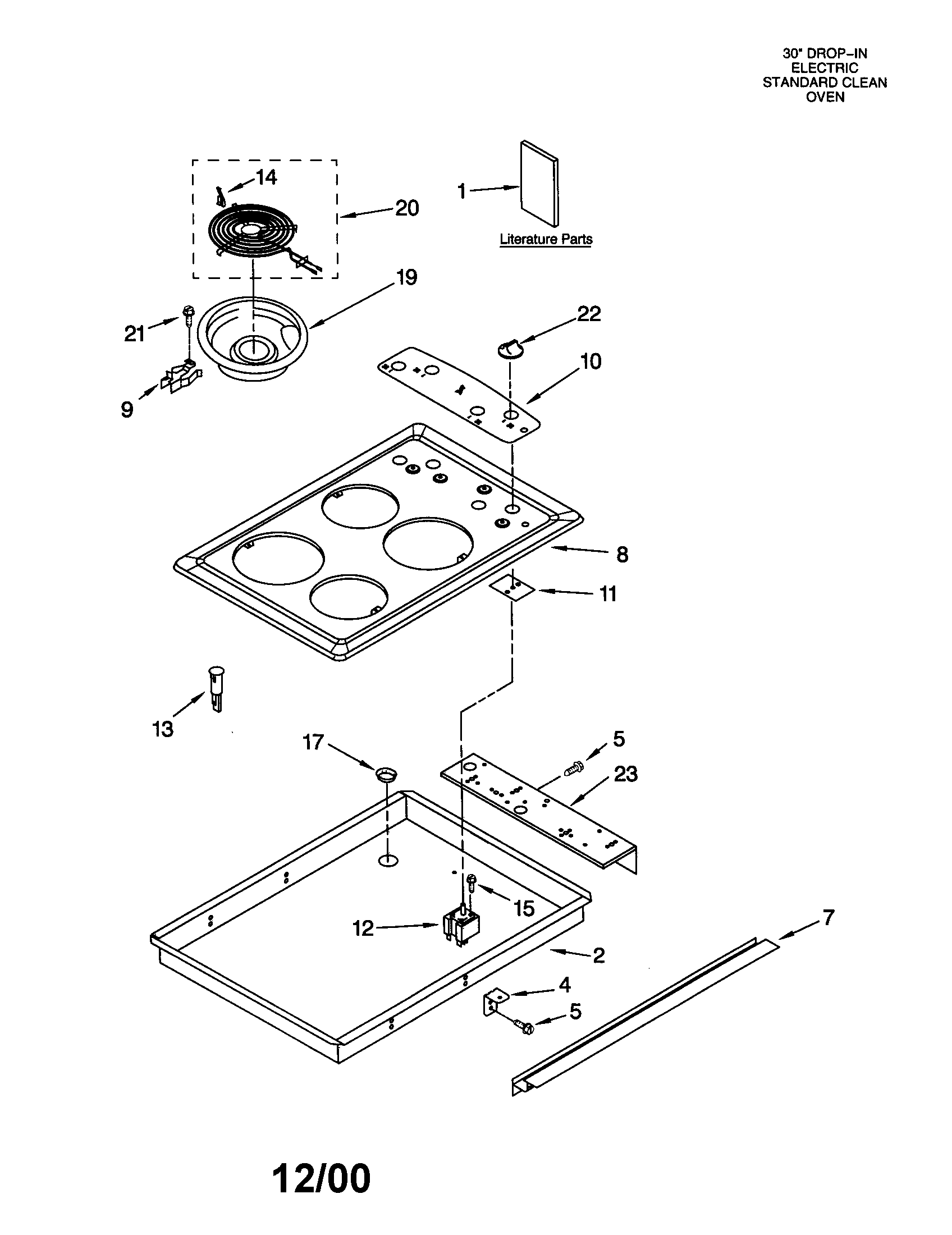 Whirlpool RS610PXGV3 cooktop diagram