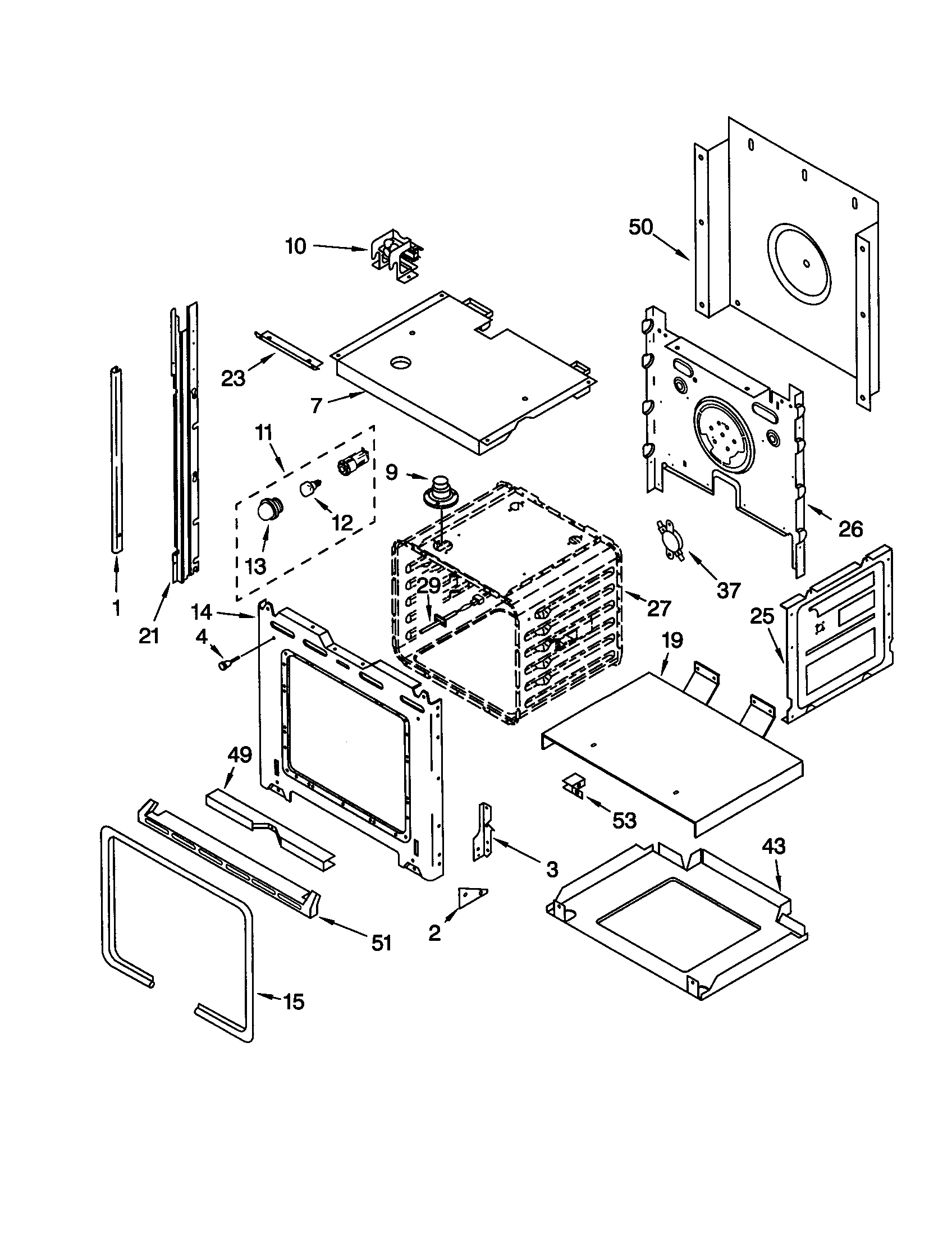 Whirlpool RS610PXGV3 oven diagram