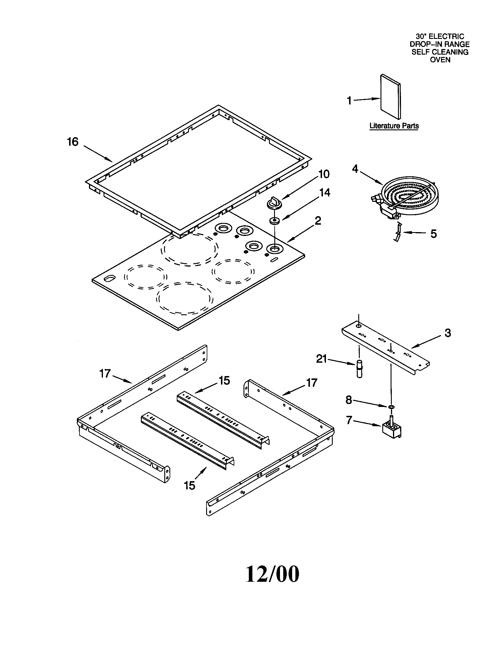 Whirlpool RS696PXGQ6 cooktop diagram