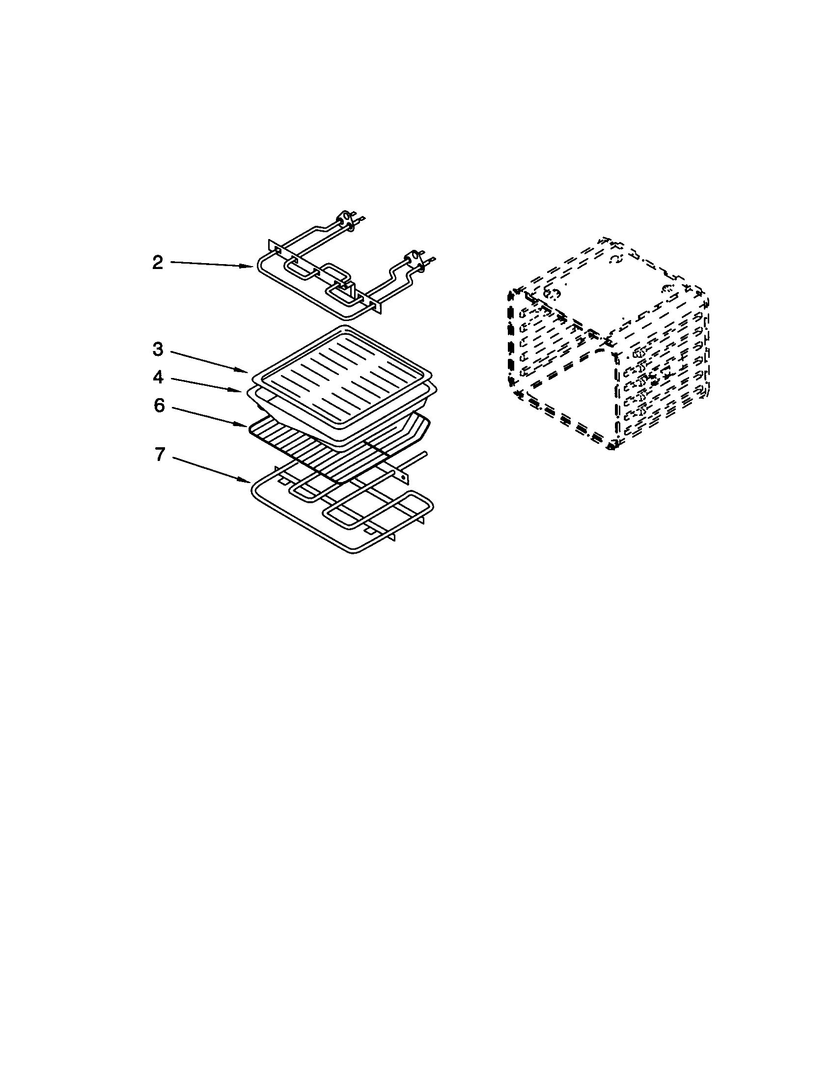 Whirlpool GMC305PDZ4 internal oven diagram