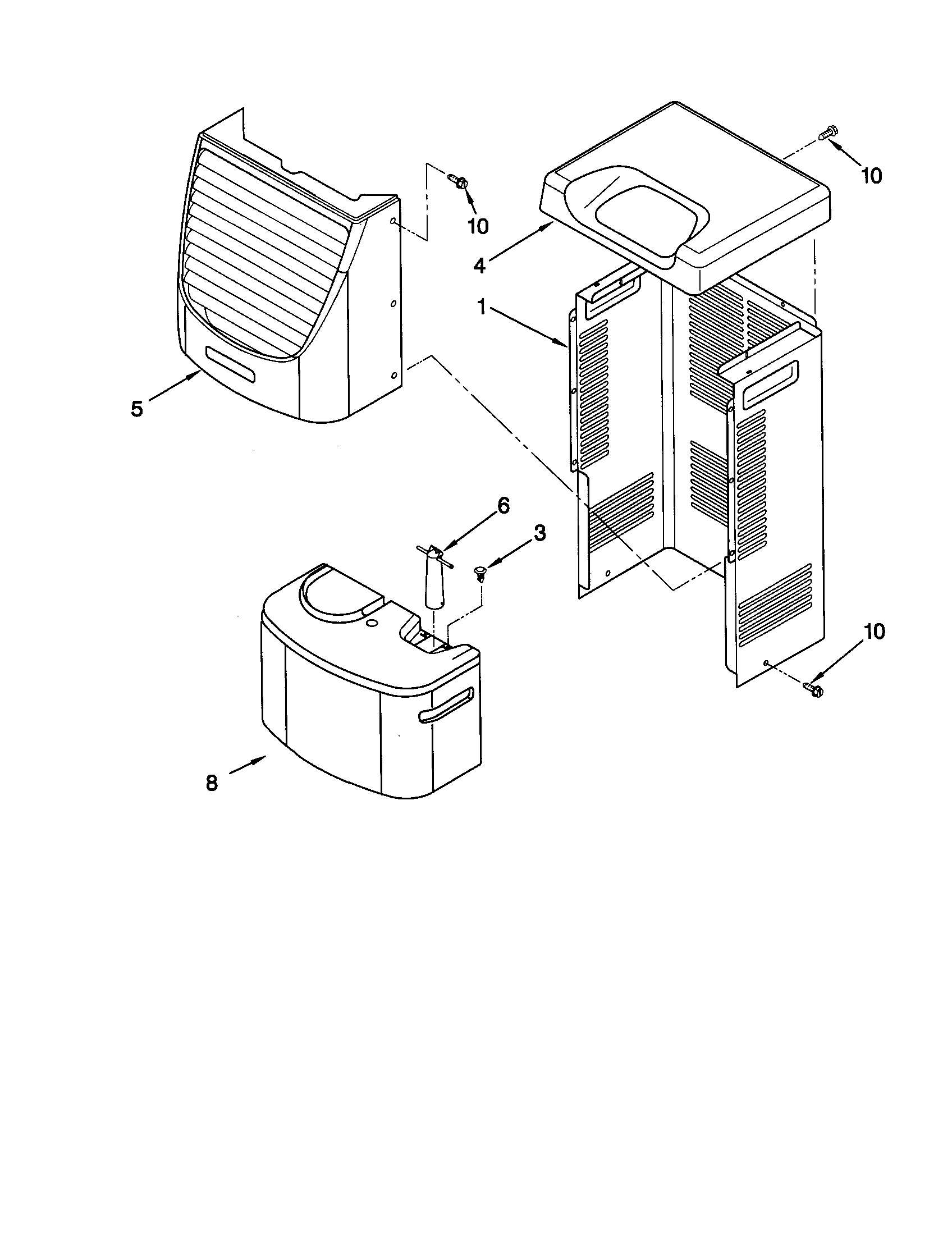 Whirlpool AD25BBK0 cabinet diagram