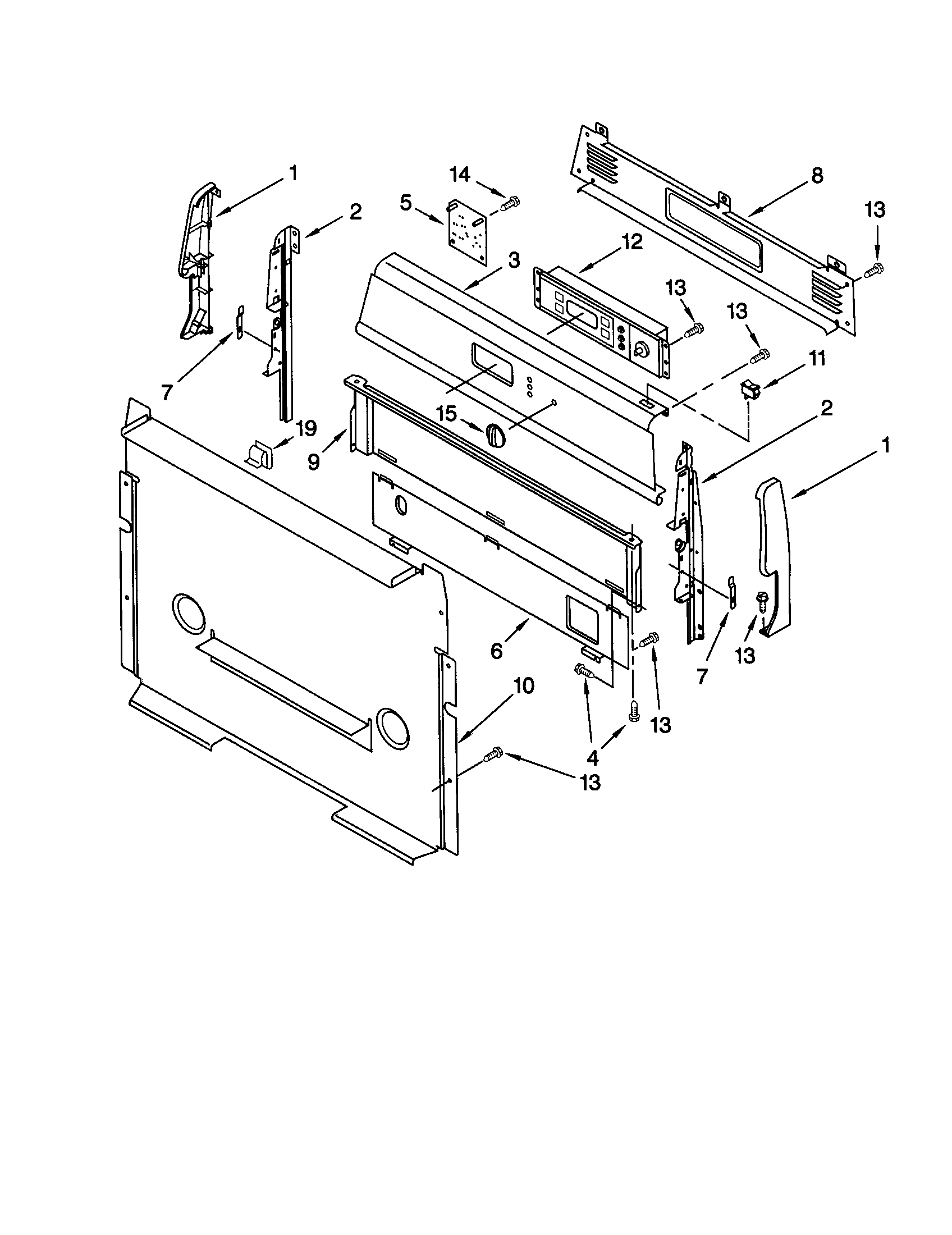 Whirlpool SF367LEHN6 control panel diagram