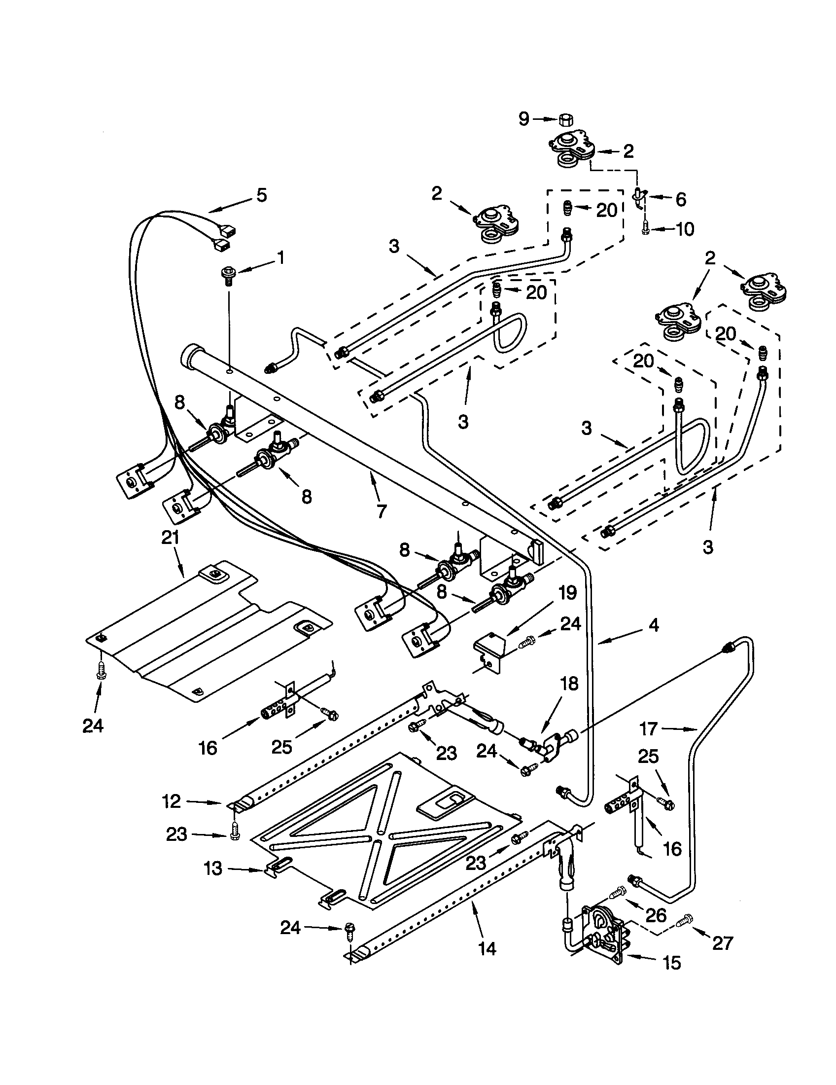 Whirlpool SF367LEHN6 manifold diagram
