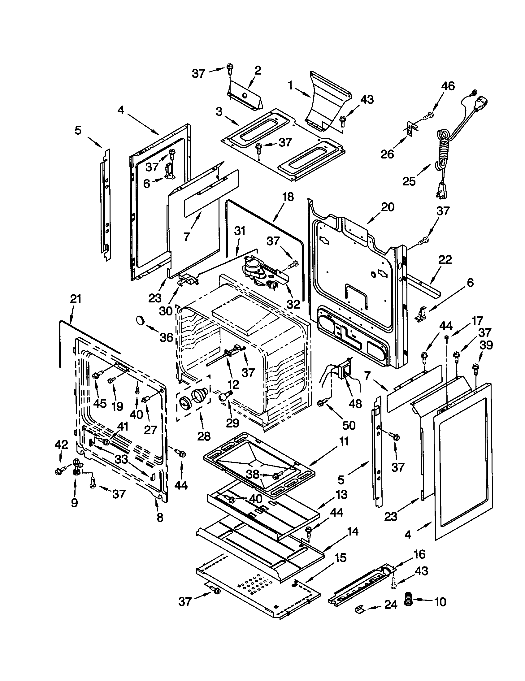 Whirlpool SF367LEHN6 chassis diagram
